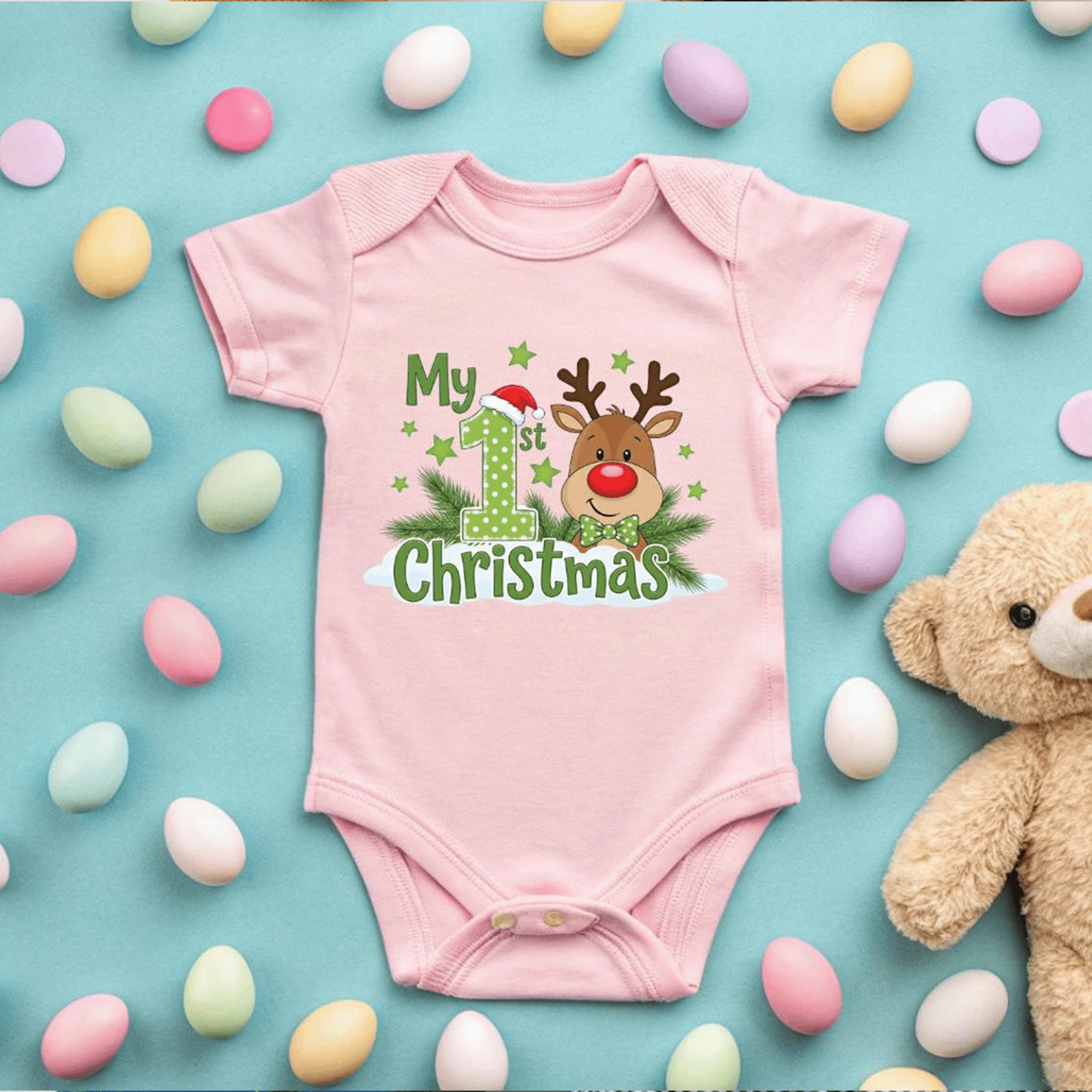 my first christmas baby bodysuit, baby first christmas outfit, newborn holiday onesie, christmas baby gift