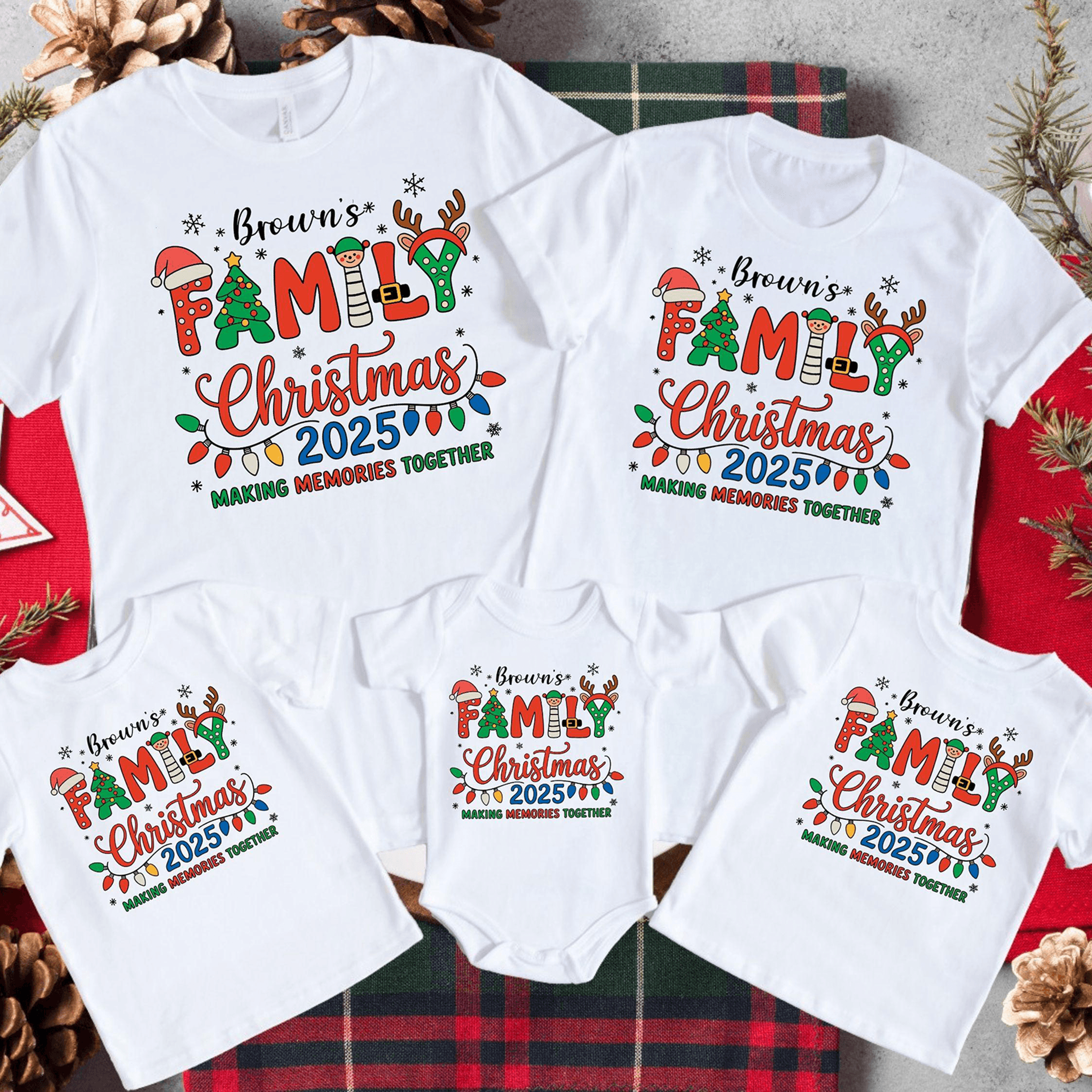 family christmas 2025 shirt matching, personalized family christmas shirts, custom holiday tee, matching xmas family out