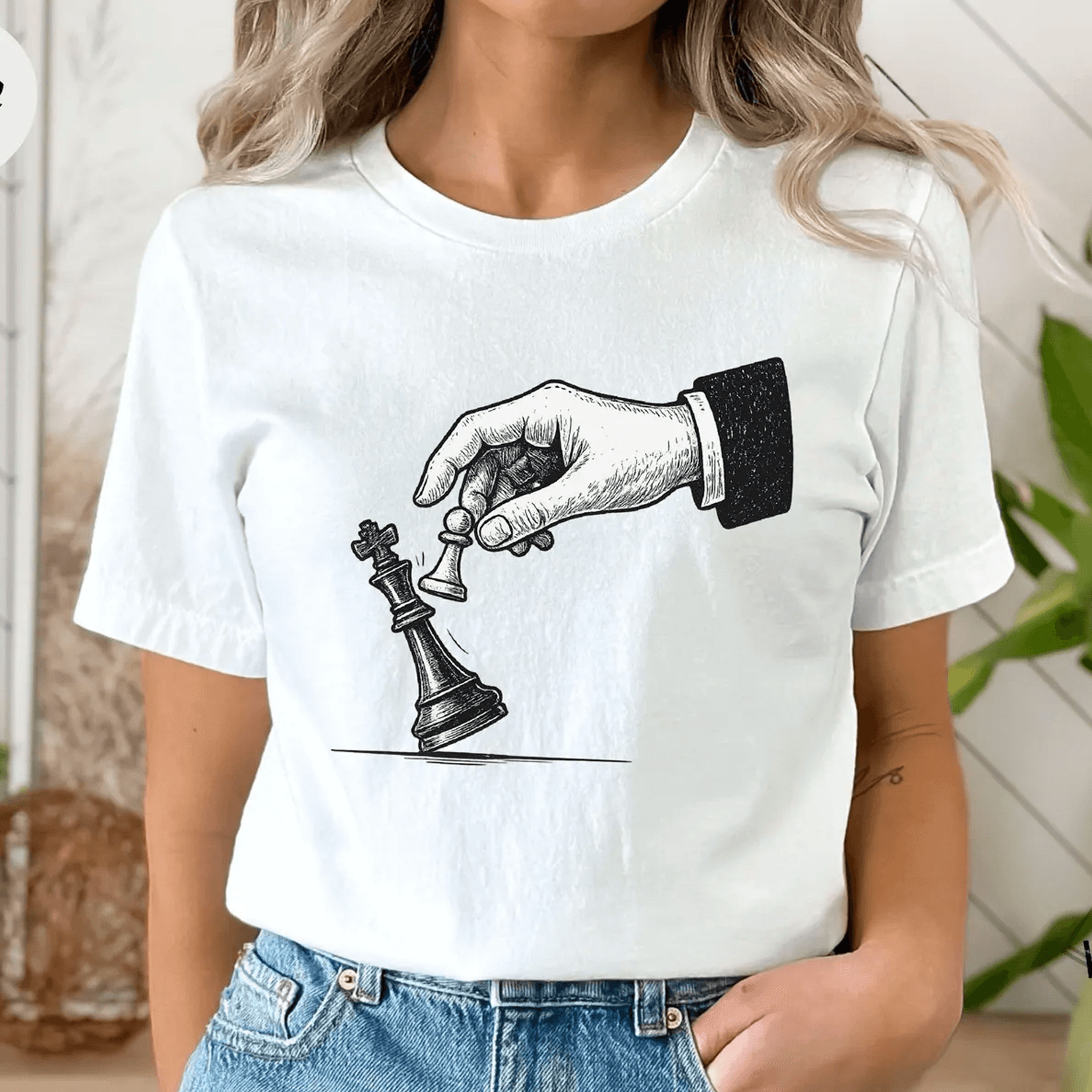 pawn knocks down king shirt, protest chess graphic tee, no kings statement shirt, chess inspired political apparel