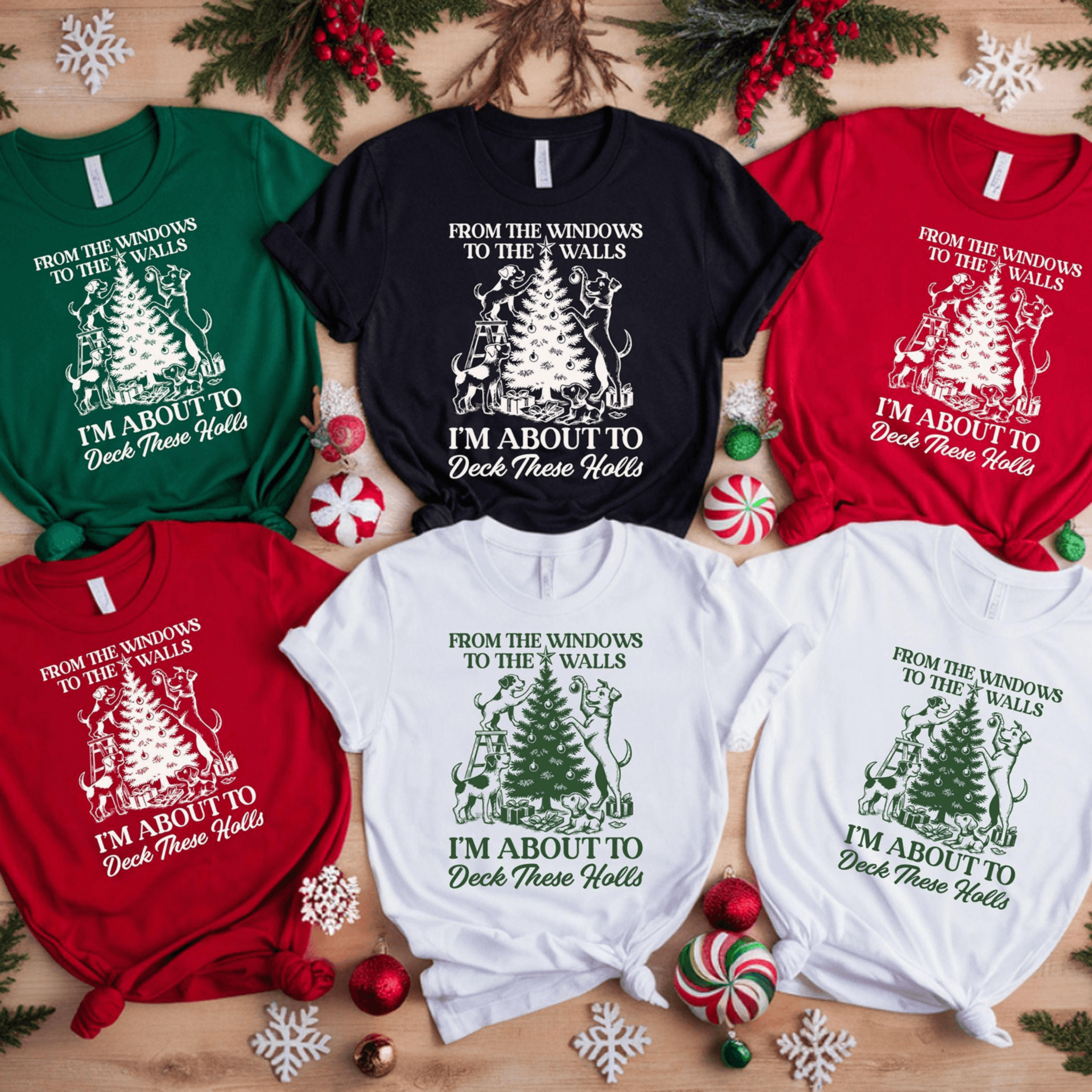 deck these halls christmas shirt, funny holiday graphic tee, retro christmas party shirt, festive xmas gift
