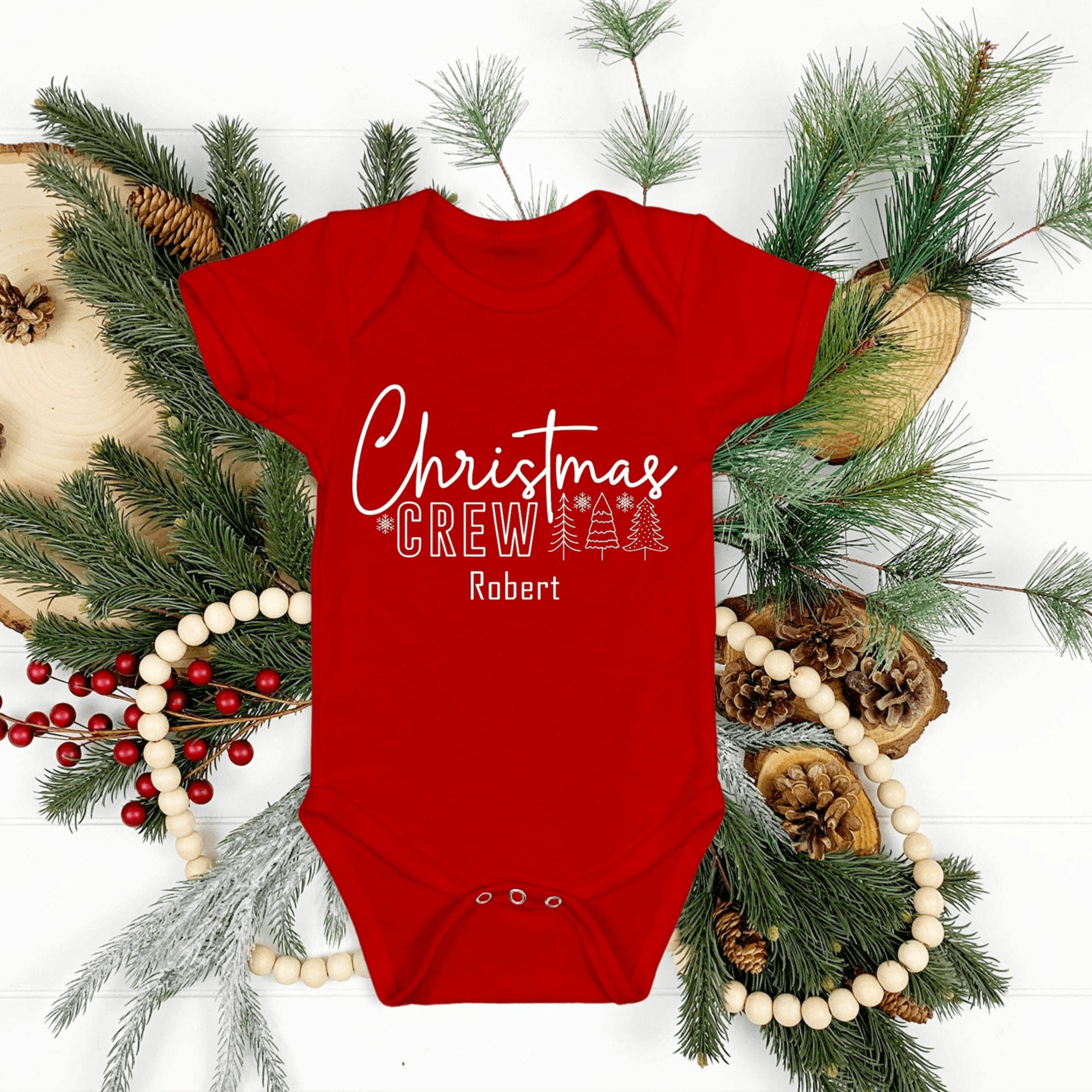 personalized christmas crew shirt, custom family christmas tee, matching holiday shirts, custom name christmas gift