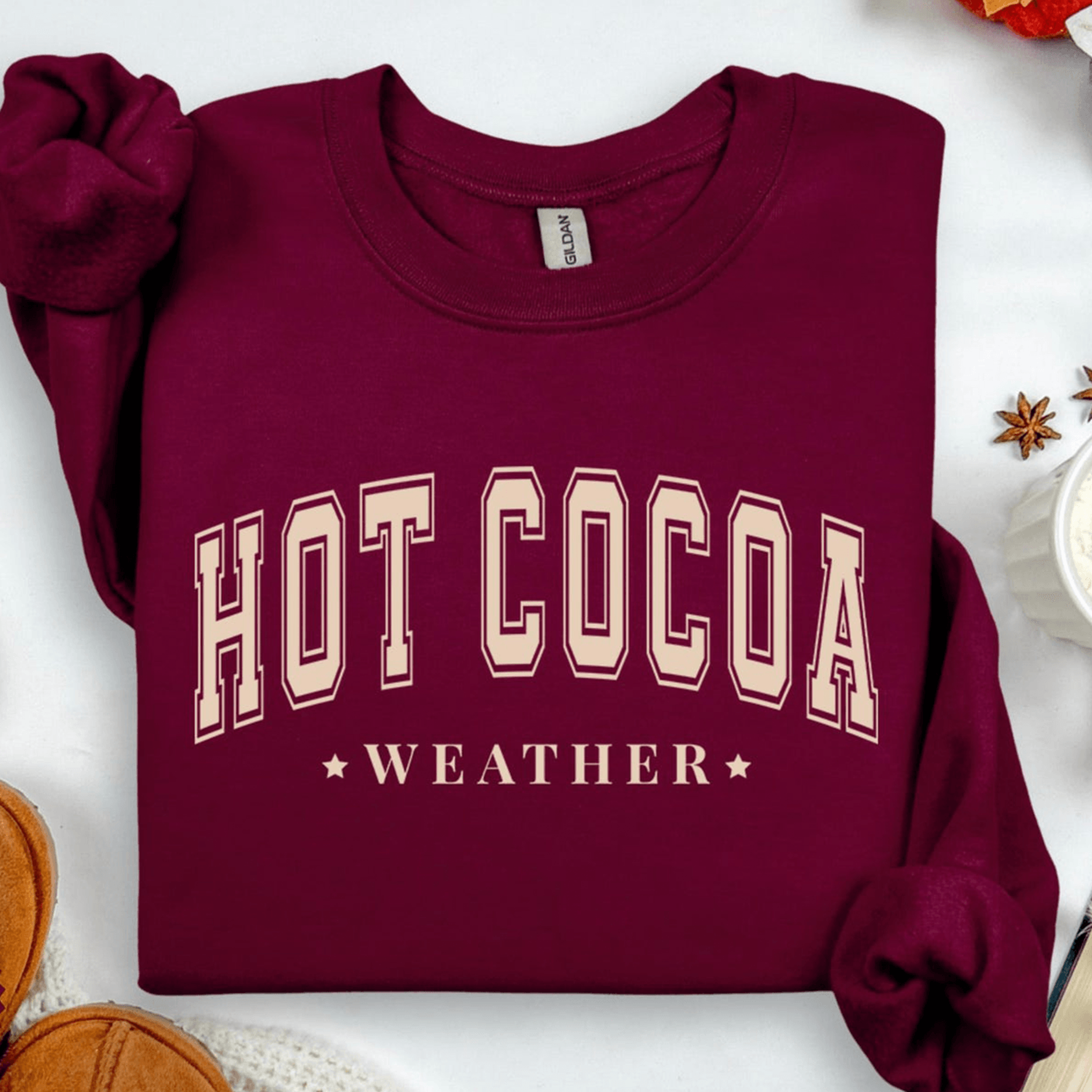 hot cocoa holiday season sweatshirt, cozy christmas crewneck, winter holiday sweatshirt, festive christmas gift