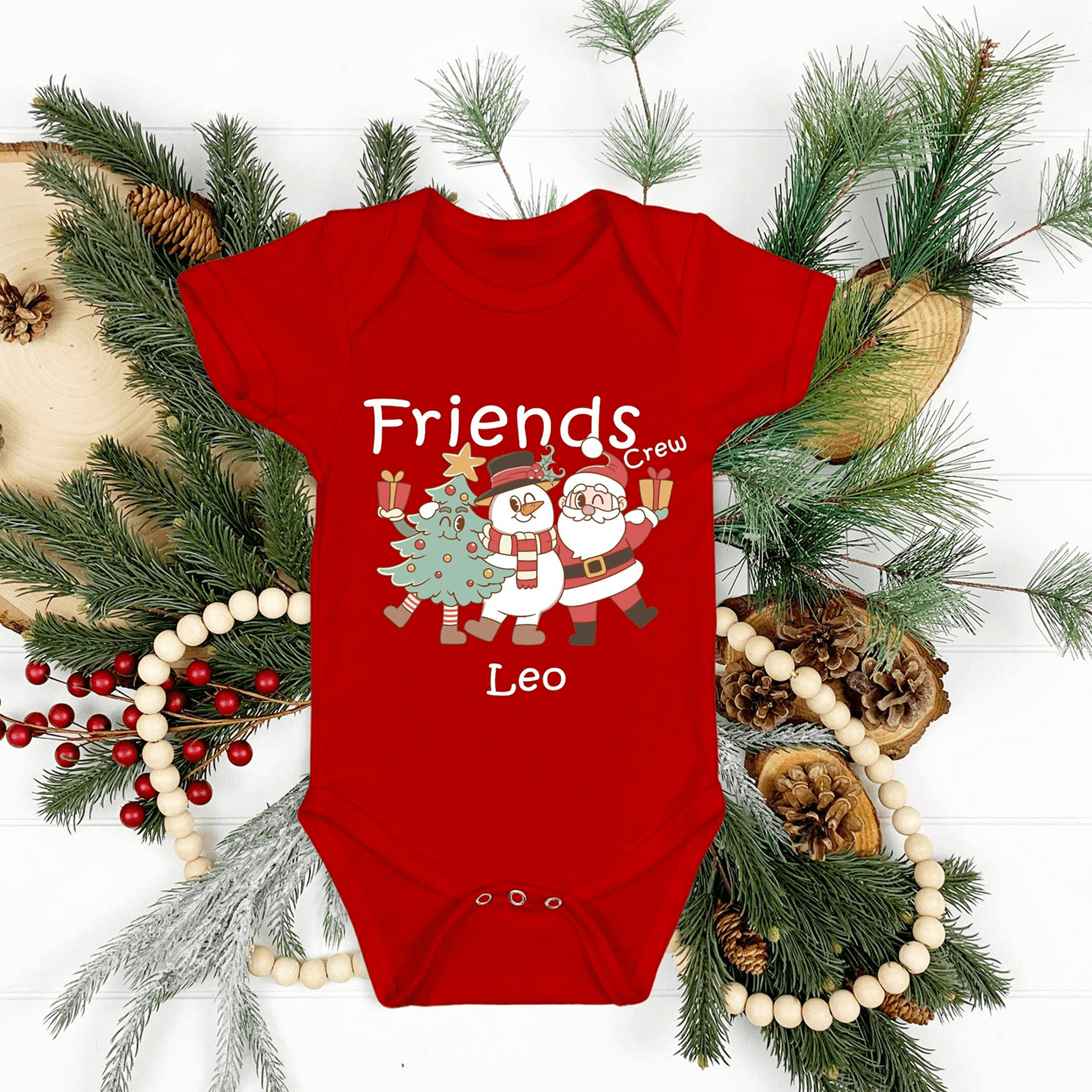 personalized friends christmas crew shirt, custom best friends holiday tee, matching christmas group shirt, custom name