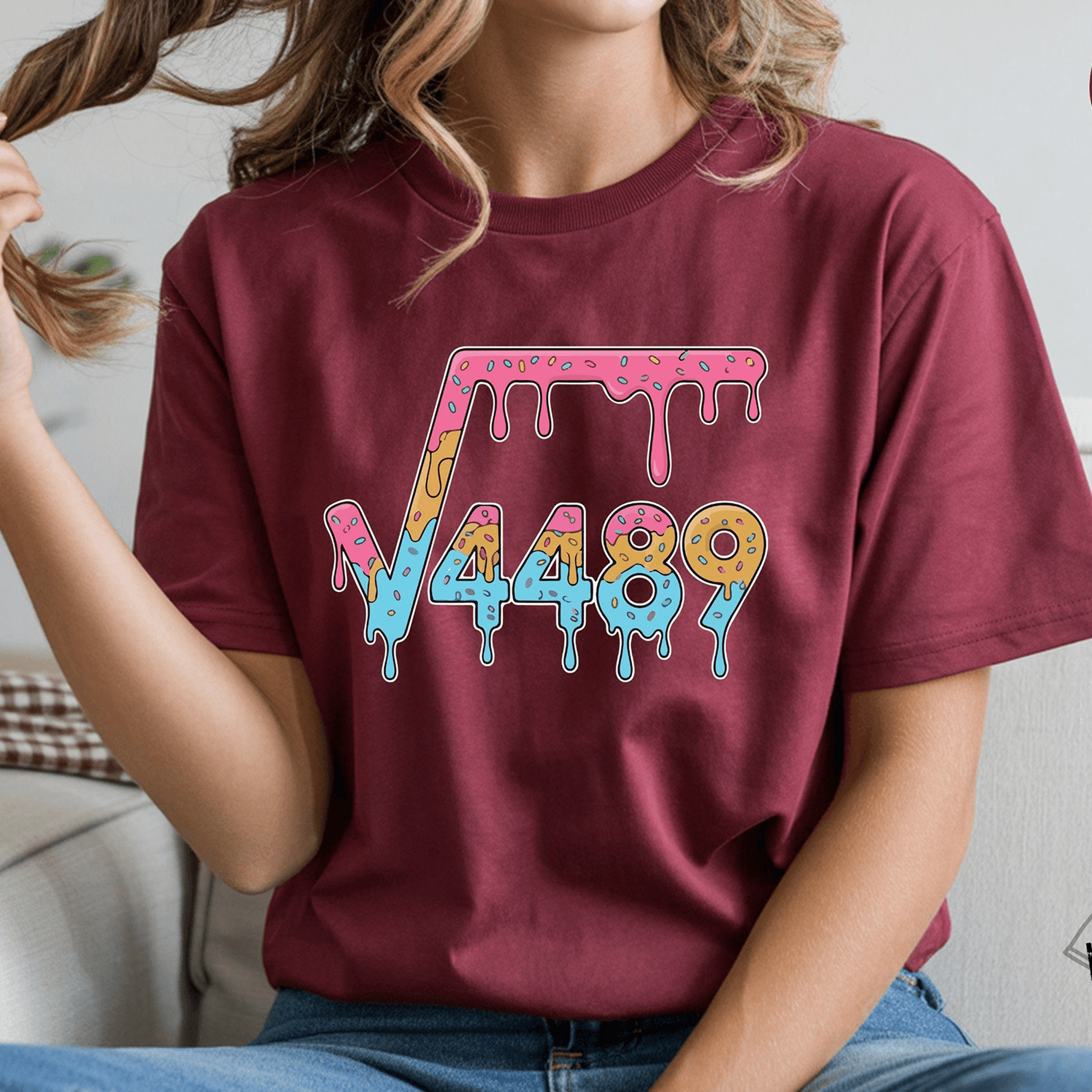 ice cream drip square root 4489 shirt, funny math meme tee, viral 67 graphic shirt, math teacher gift