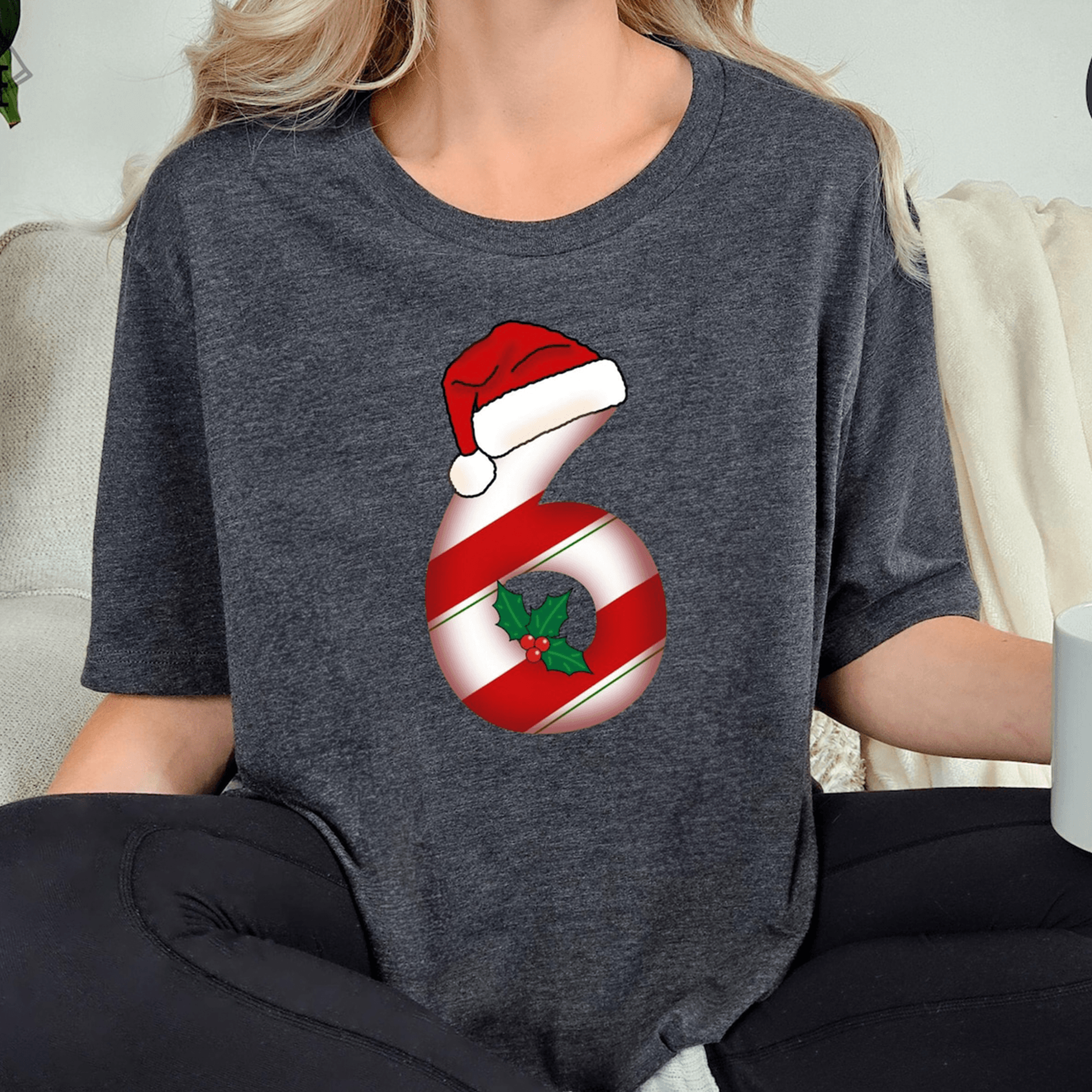 christmas 6 7 candy cane shirt, funny viral christmas tee, six seven holiday meme shirt, trendy xmas gift