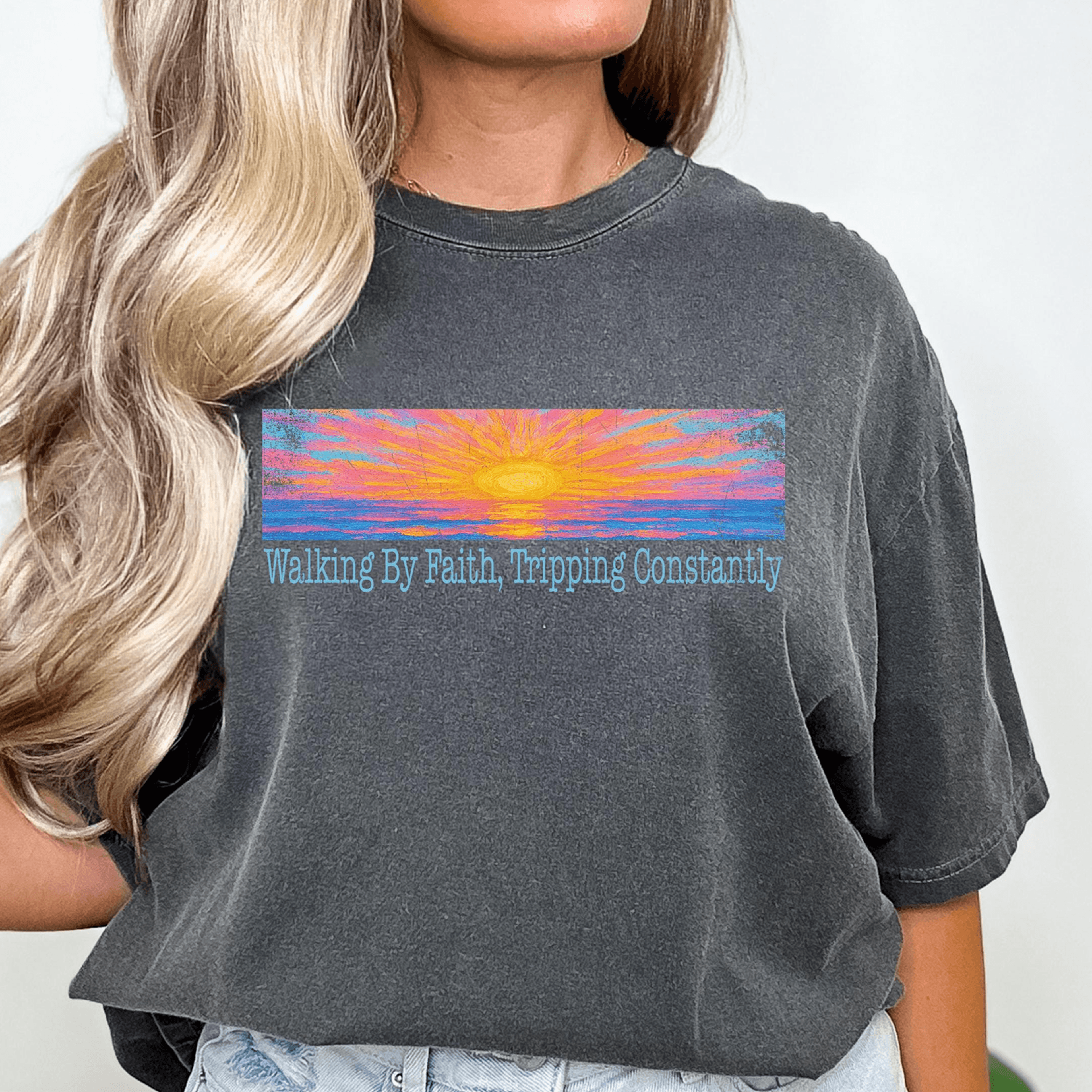 walking by faith tripping constantly shirt, funny christian tee, faith based jesus shirt, inspirational religious gift