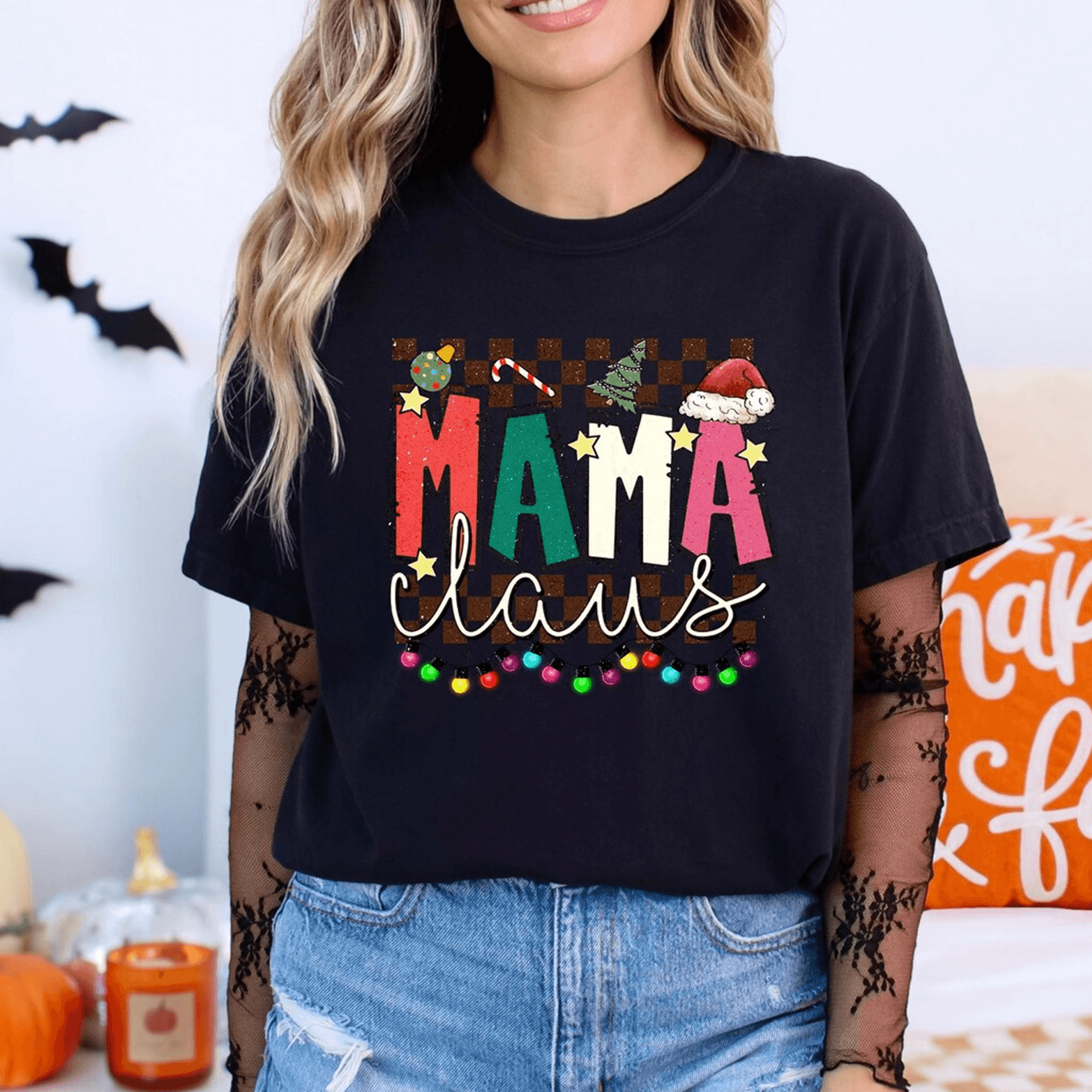 personalized mom christmas sweatshirt, custom mama holiday crewneck, christmas gift for mom, cozy winter sweatshirt