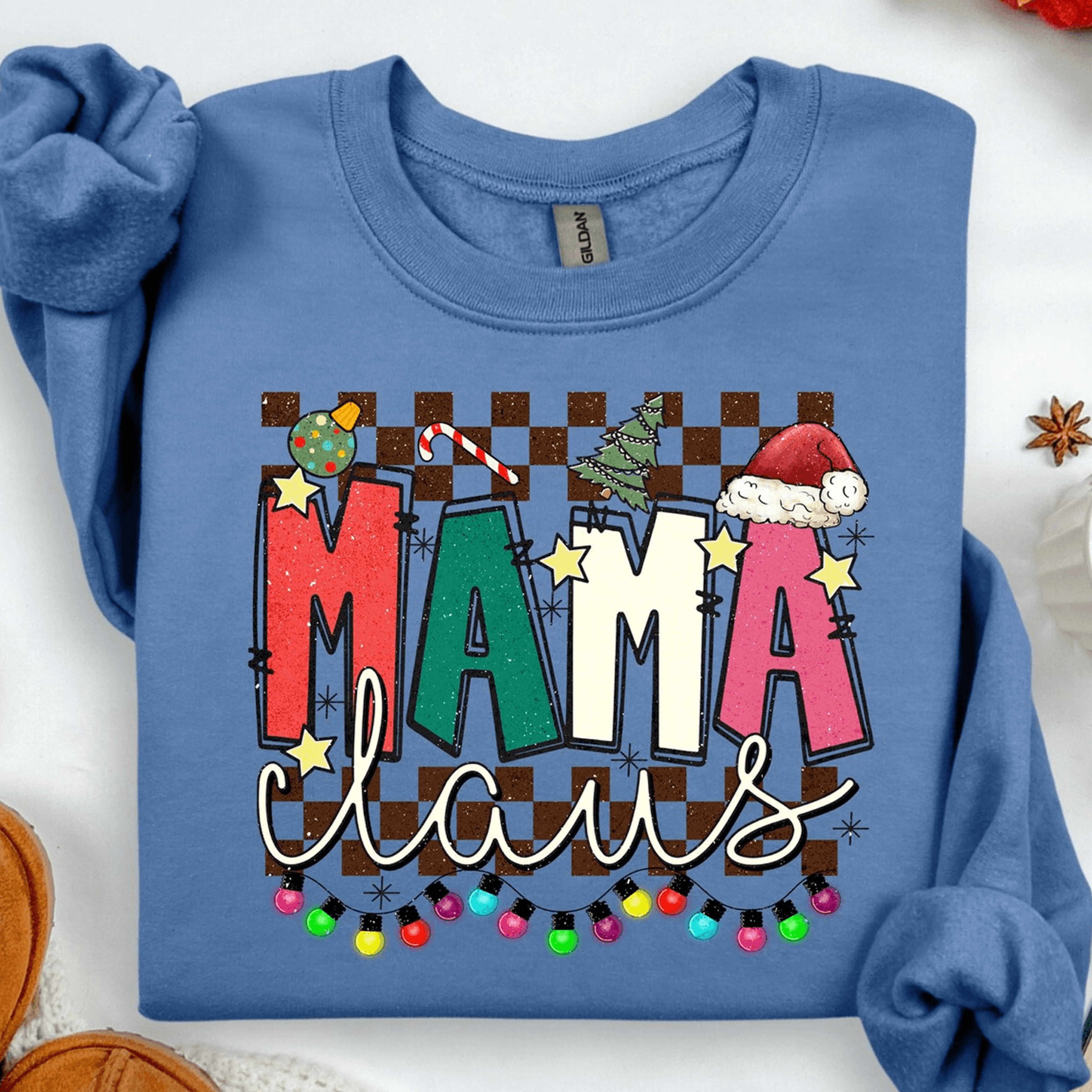 personalized mom christmas sweatshirt, custom mama holiday crewneck, christmas gift for mom, cozy winter sweatshirt
