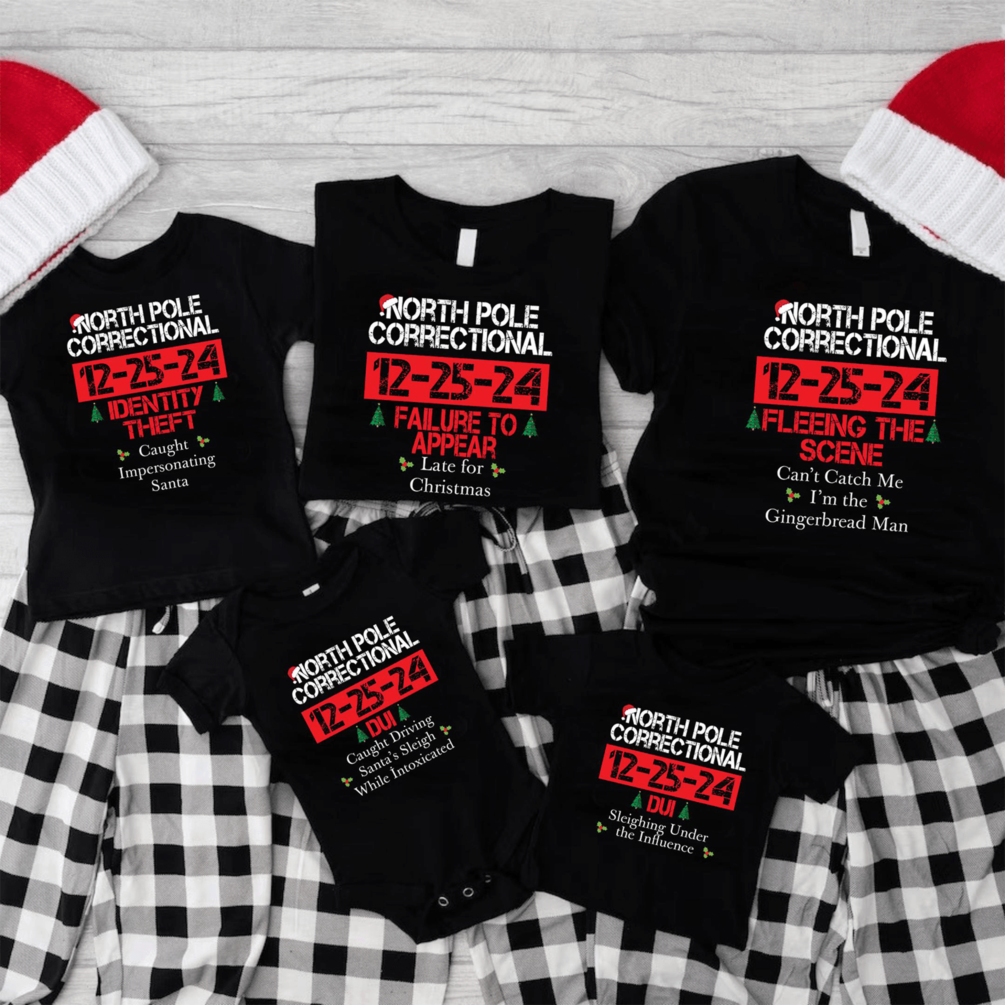 custom north pole correctional shirt, personalized north pole correctional shirt, funny christmas family matching shirt