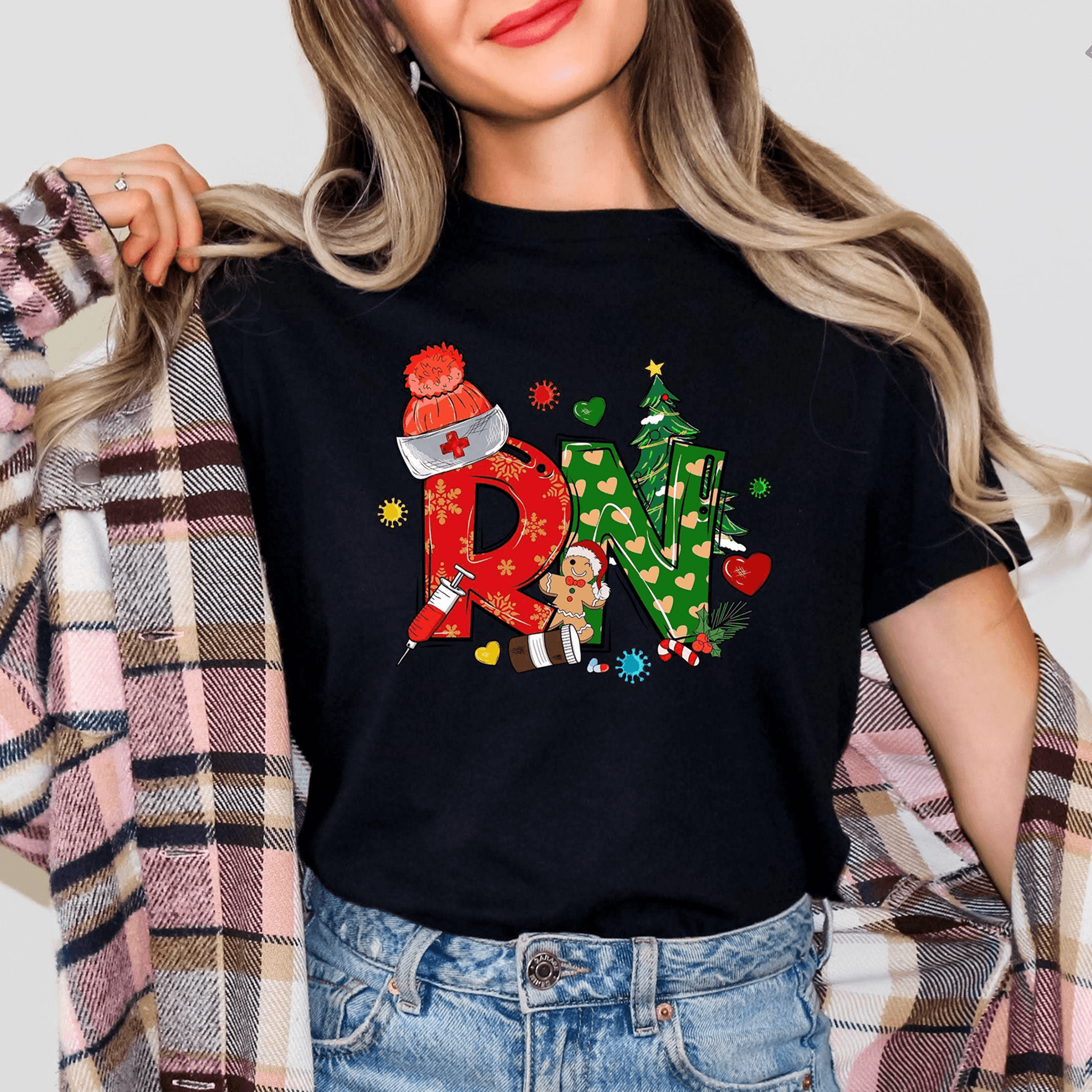 rn christmas shirt, nurse christmas shirt, registered nurse holiday shirt, christmas nurse gift tee