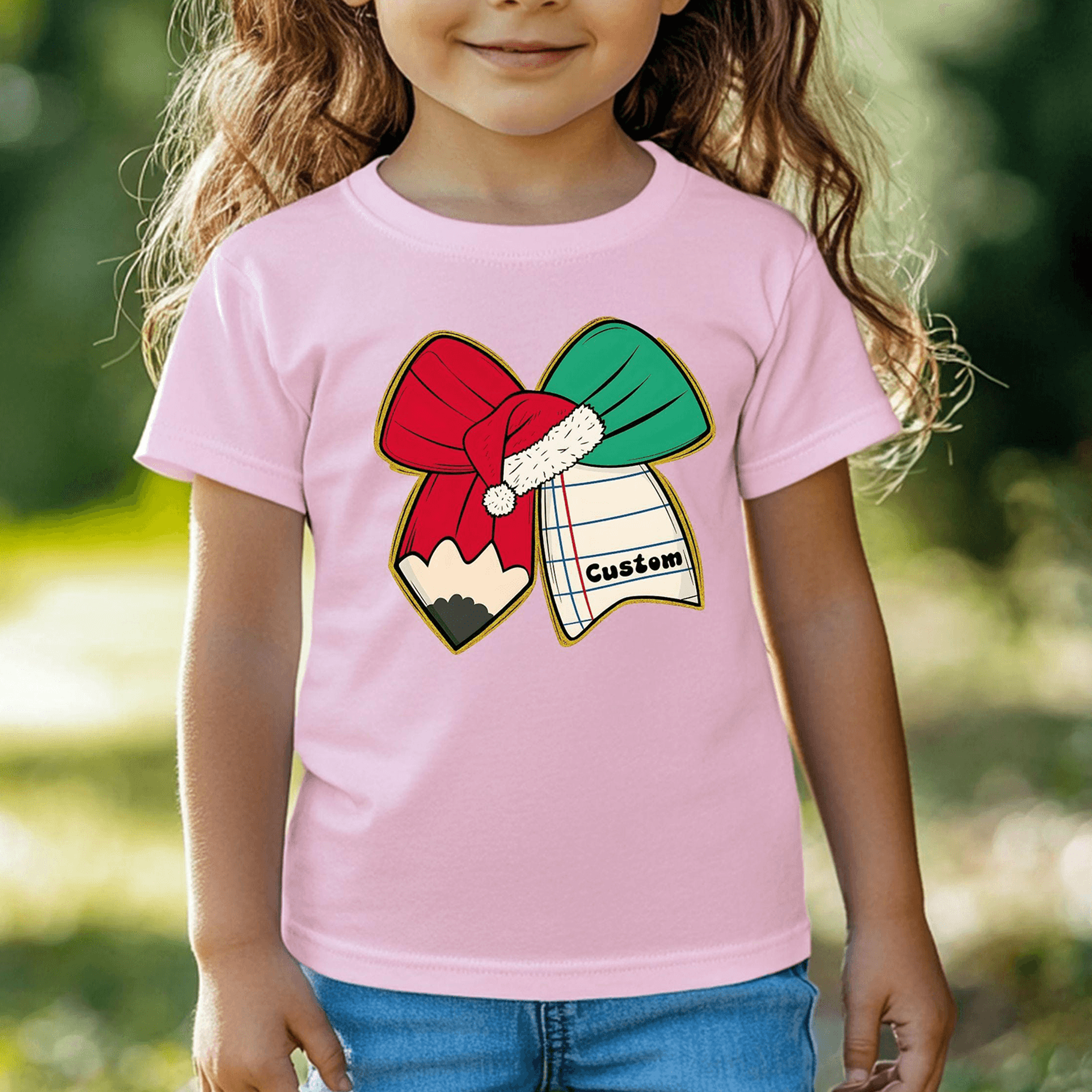 custom coquette teacher christmas shirt, personalized teacher christmas shirt, coquette teacher holiday shirt gift