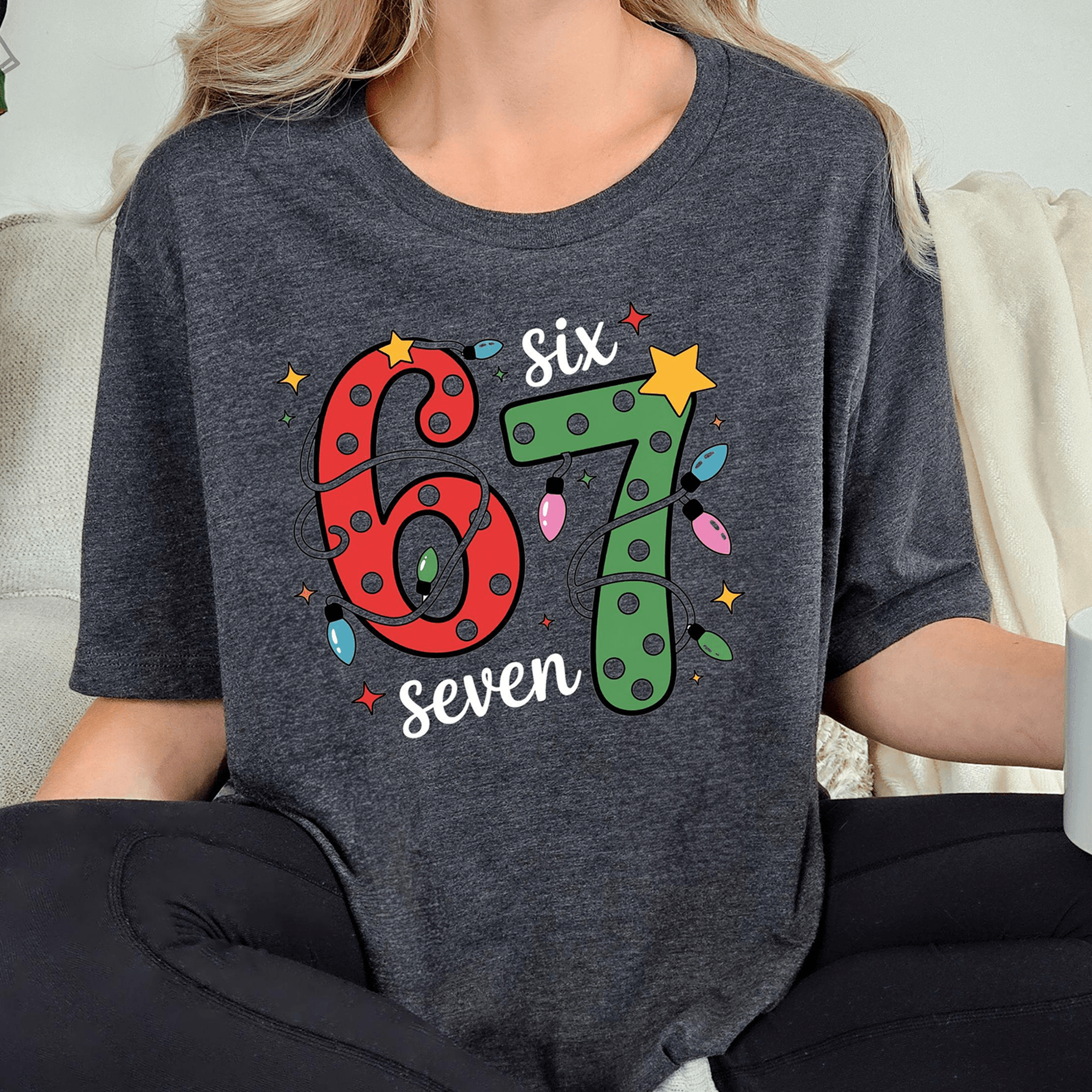 six seven christmas shirt, viral 67 christmas shirt, funny 6 7 meme christmas shirt, holiday gift tee