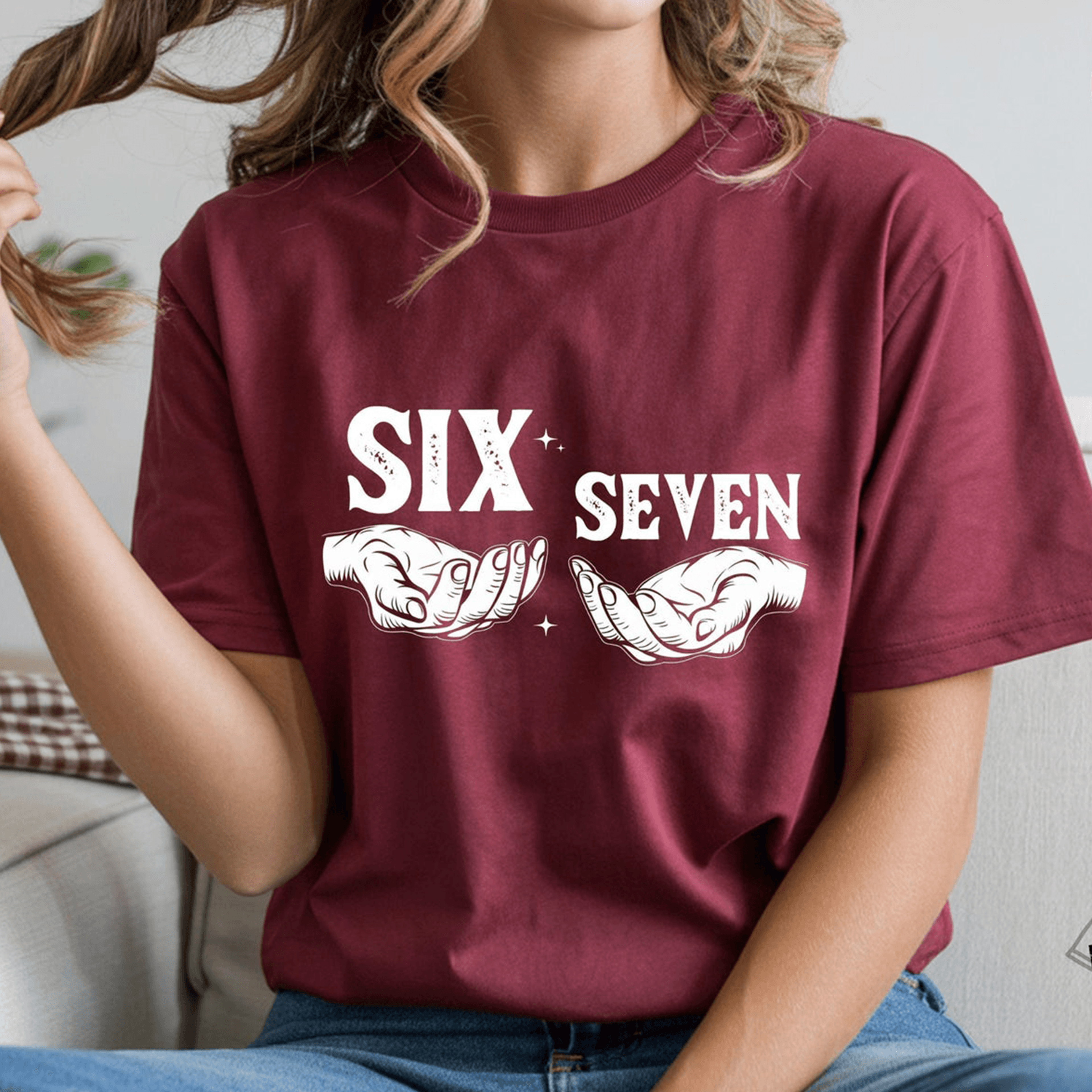 six seven 6 7 meme shirt, funny six seven hands shirt, viral 67 meme shirt, gen alpha humor tee