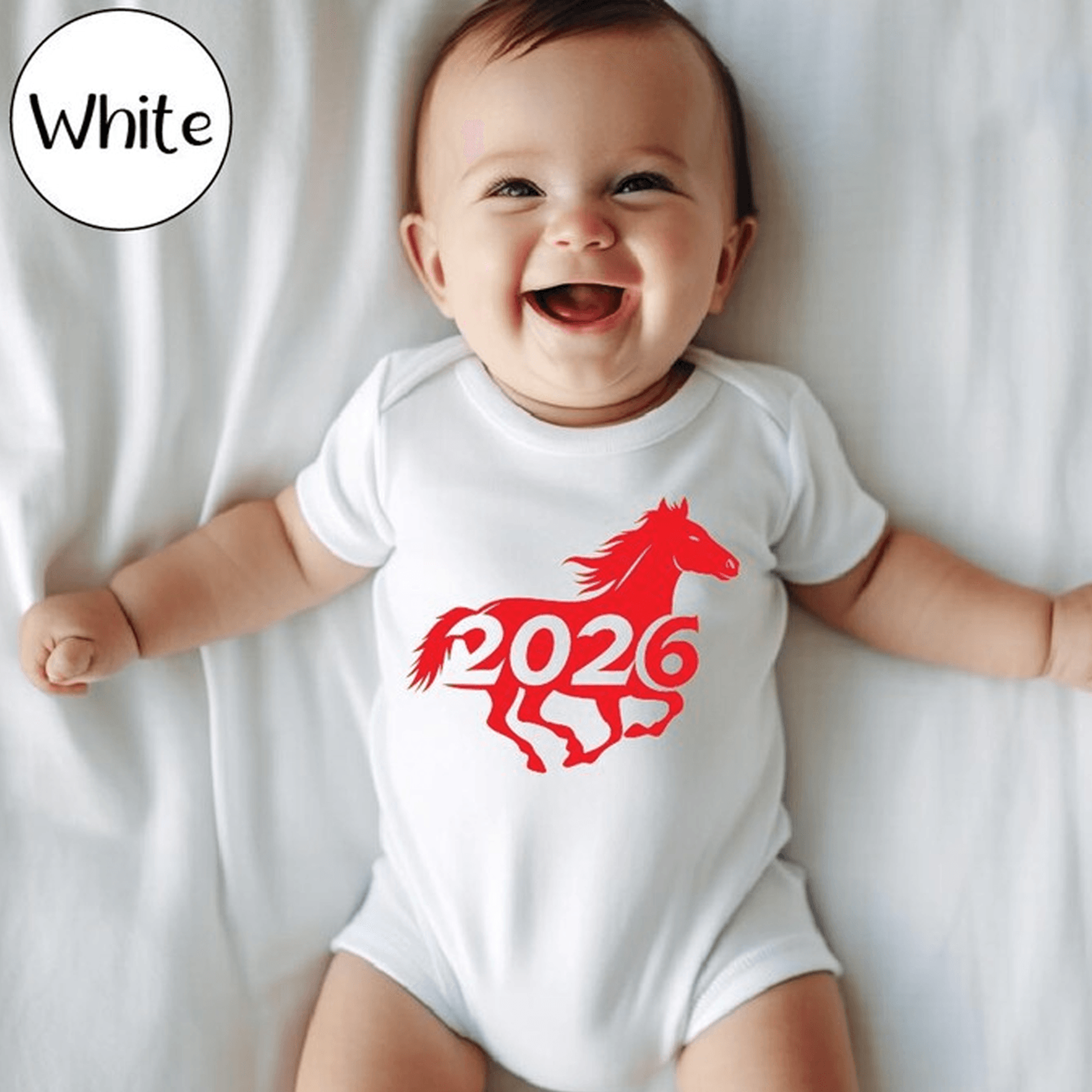 lunar new year 2026 horse baby bodysuit, chinese zodiac baby outfit, year of the horse toddler shirt, kids gift