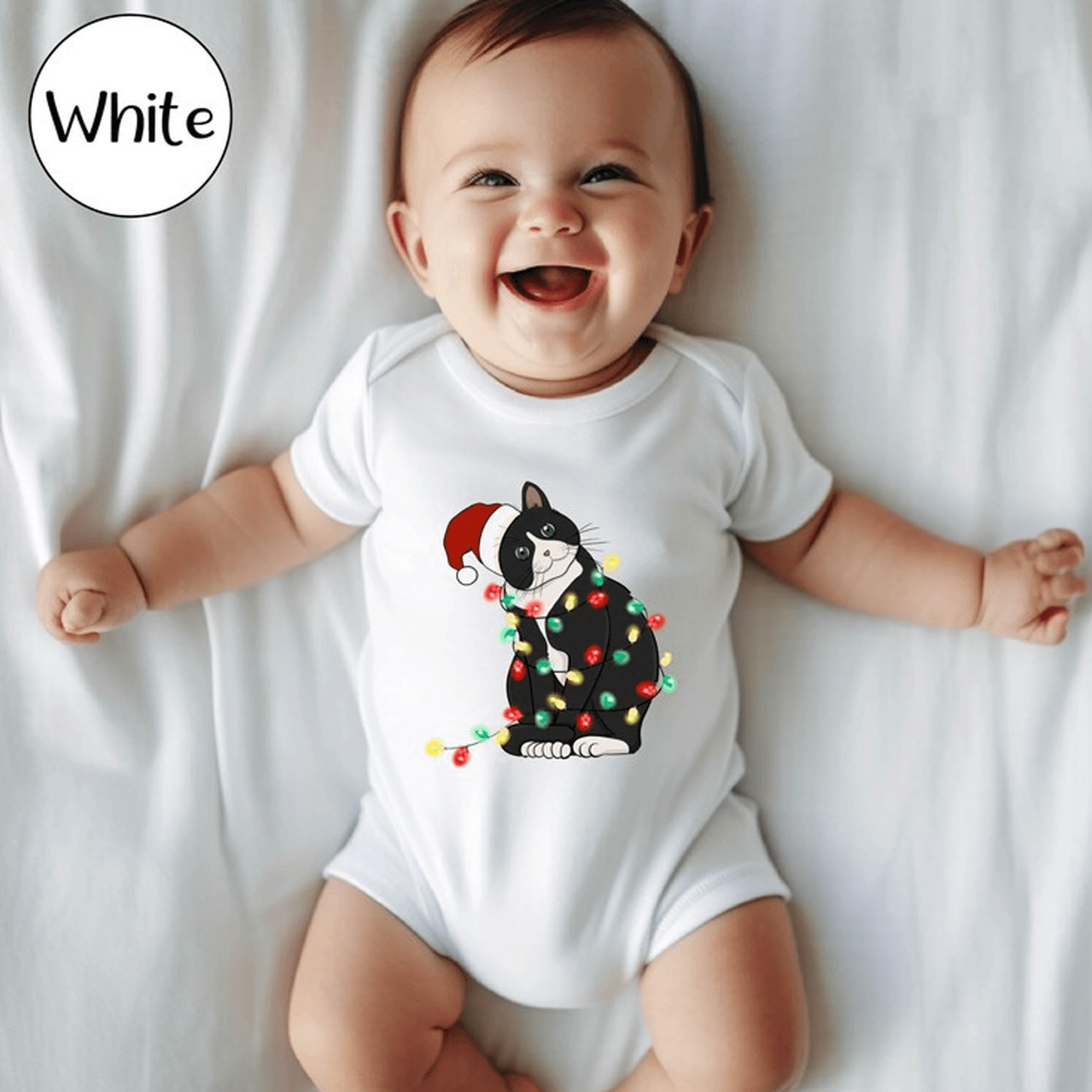 christmas santa cat toddler shirt, cute kitty baby bodysuit, kids christmas cat shirt, cat lover holiday gift
