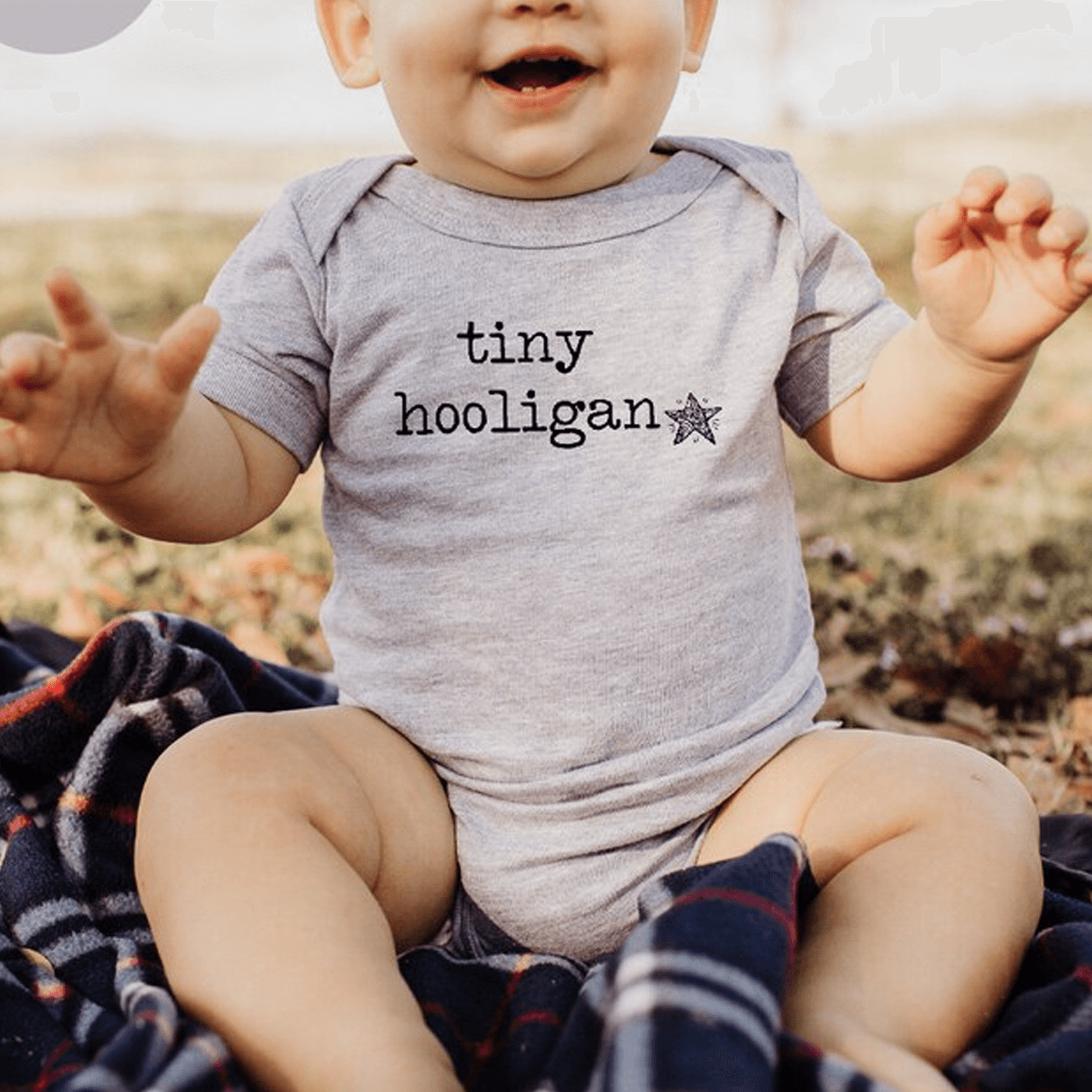tiny hooligan baby onesie, funny baby bodysuit, pregnancy announcement outfit, newborn baby gift, st patrick's day