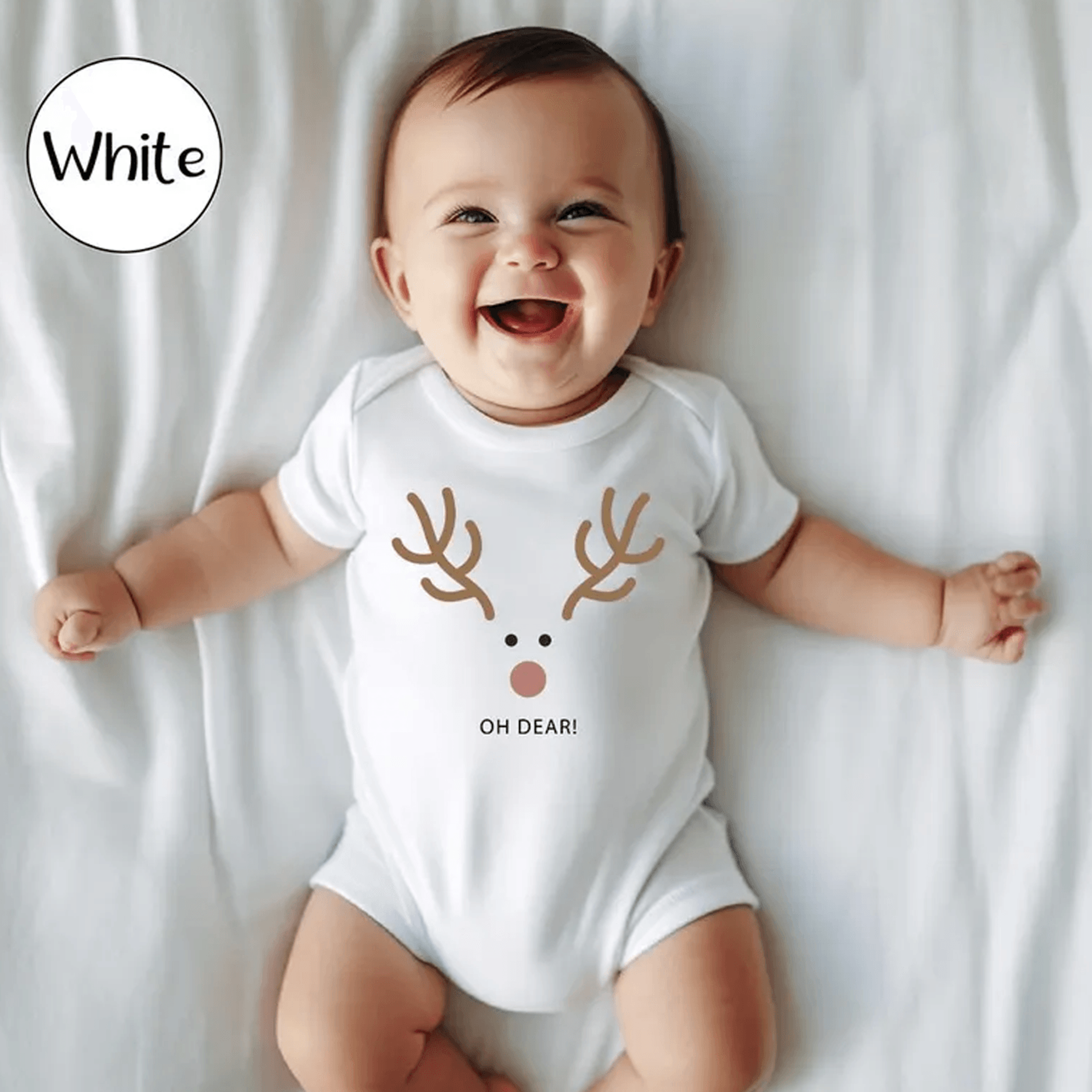 oh dear christmas baby bodysuit, reindeer baby christmas outfit, funny holiday toddler shirt, baby xmas gift