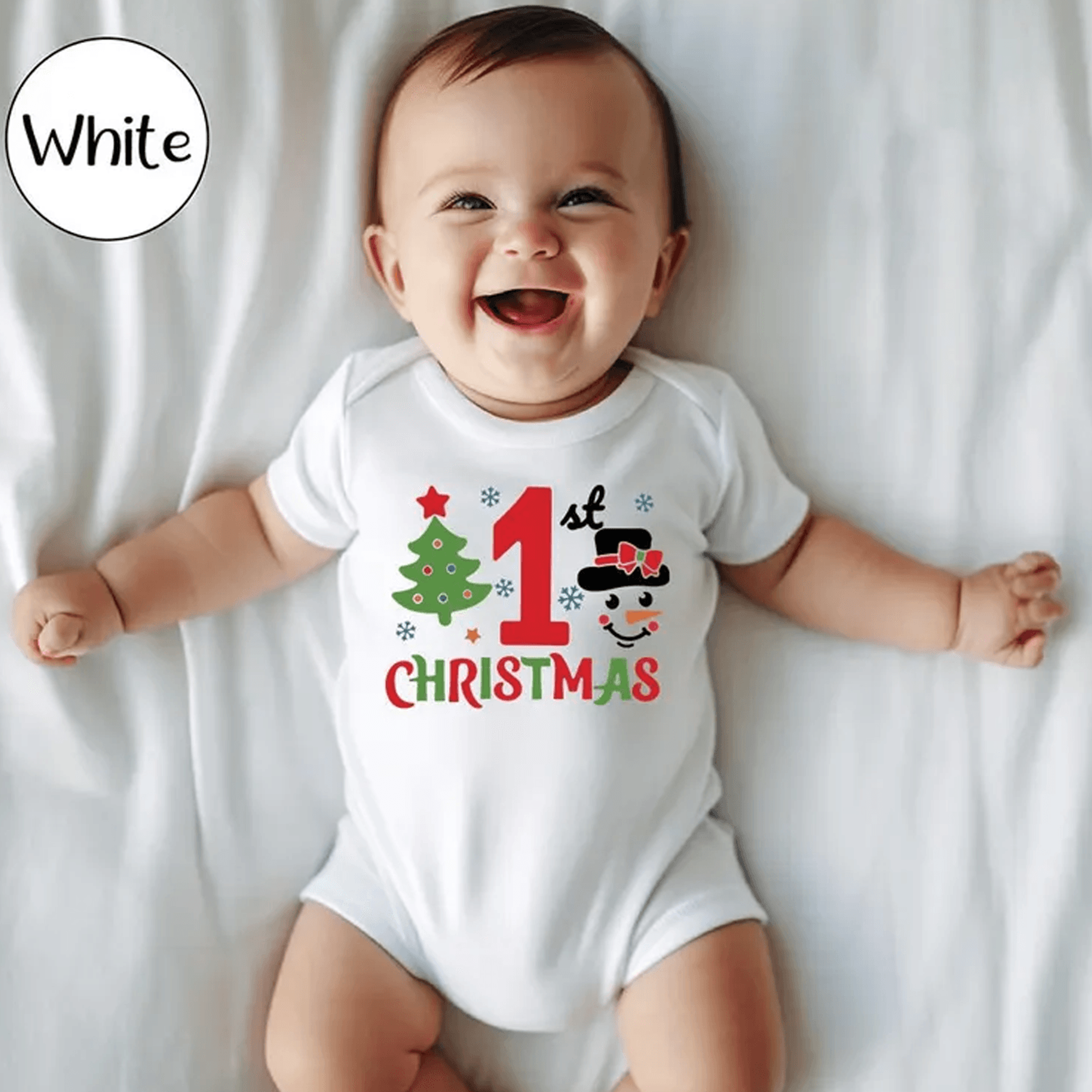 first christmas baby bodysuit, baby first christmas outfit, cute 1st christmas bodysuit, newborn xmas gift