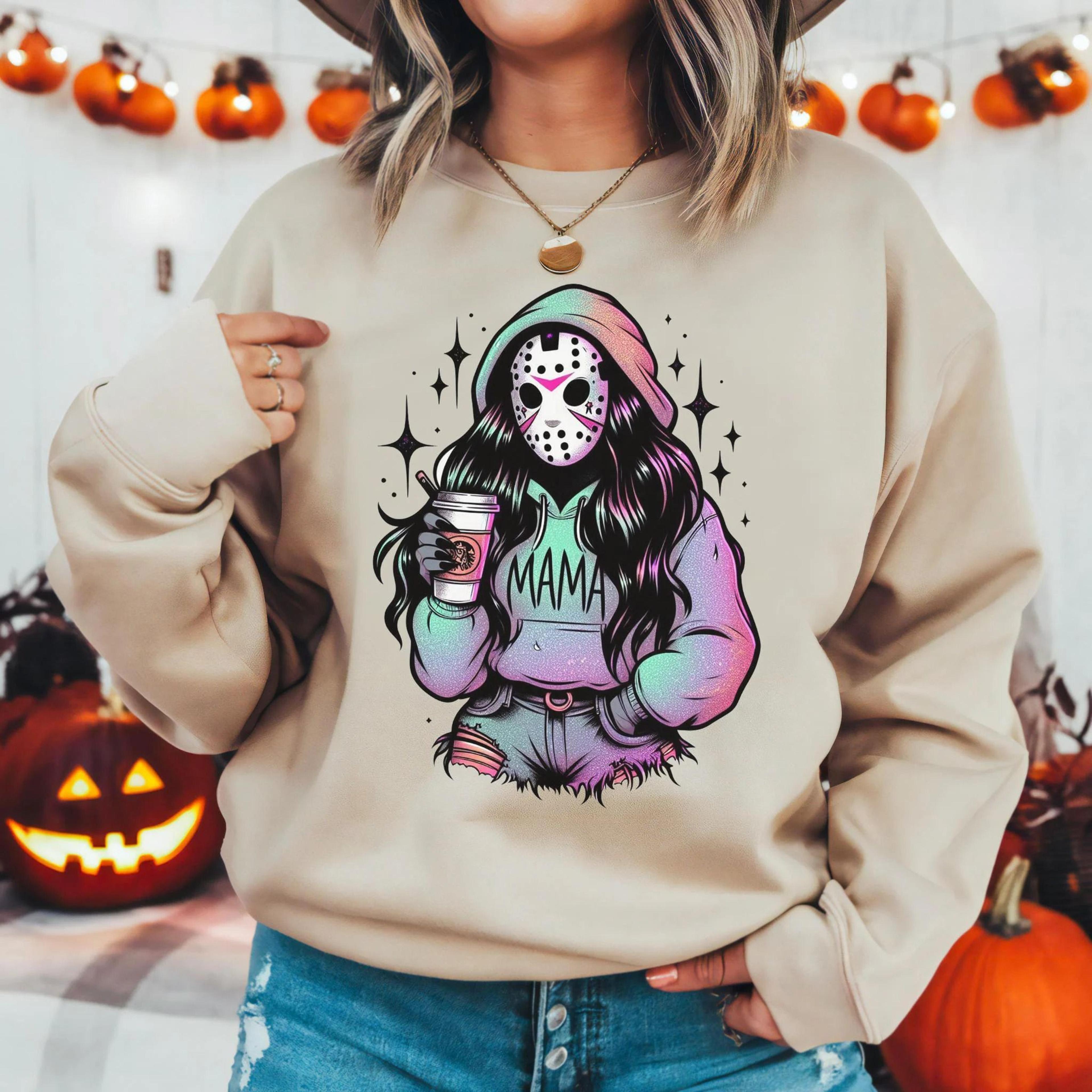 spooky mama hoodie, halloween mama sweatshirt, horror mom hoodie, funny scary mom hoodie, trendy mama graphic hoodie