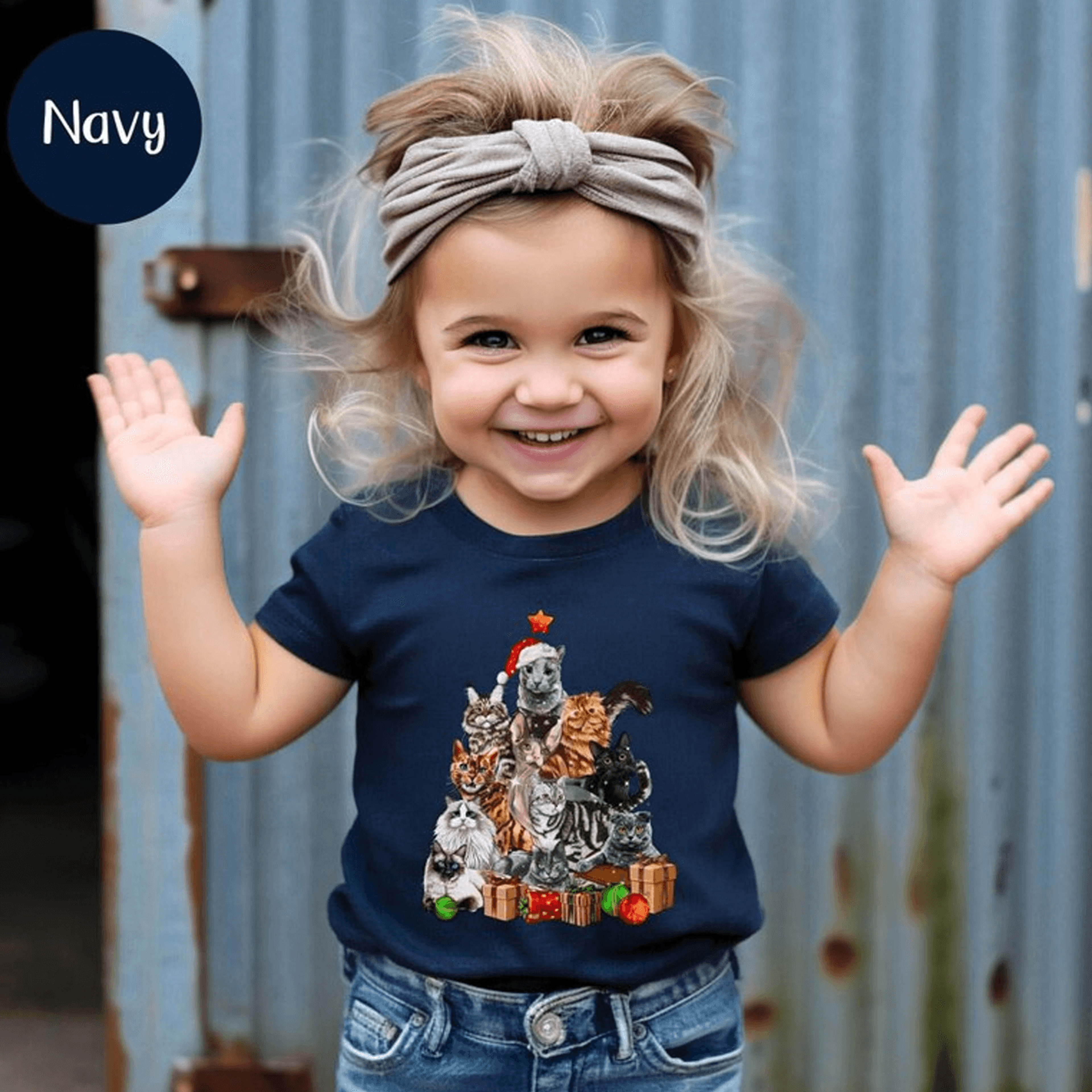 meowy christmas toddler shirt, funny cat christmas kids tee, merry catmas baby bodysuit, cat lover holiday gift
