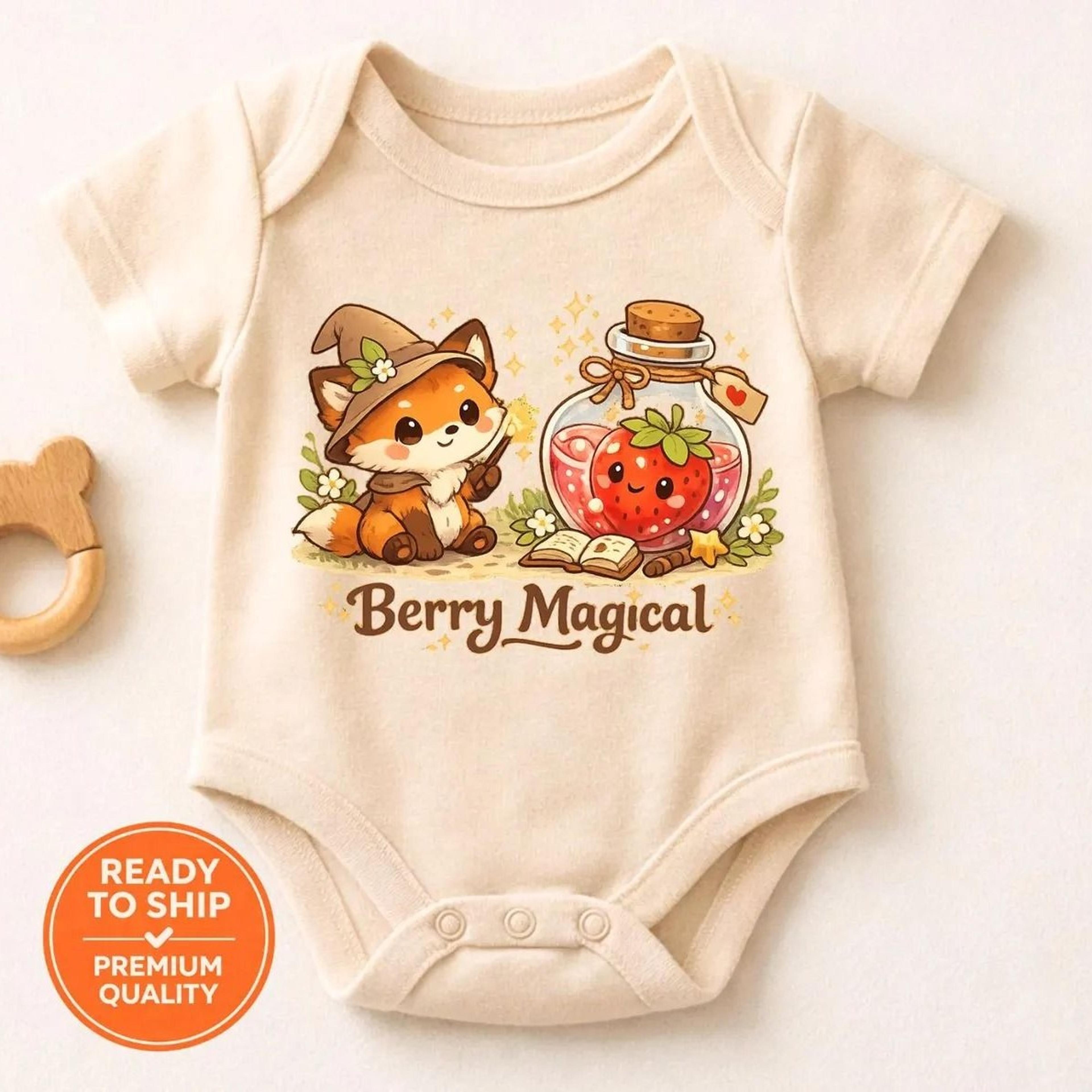 berry magical baby bodysuit cute fox baby clothes woodland infant outfit fantasy newborn romper baby shower gift