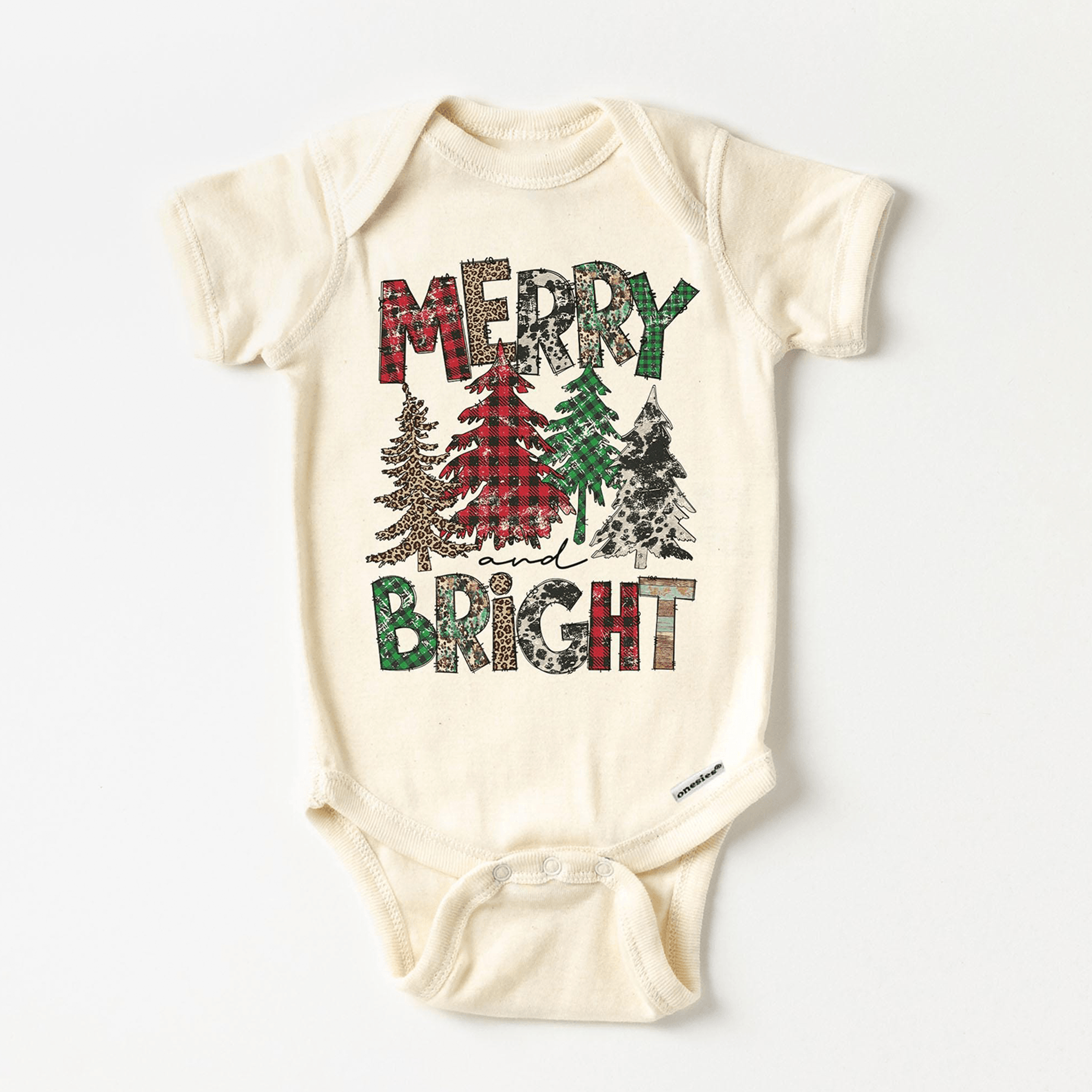 merry and bright christmas trees kids shirt, buffalo plaid toddler tee, boho holiday youth shirt, baby xmas bodysuit