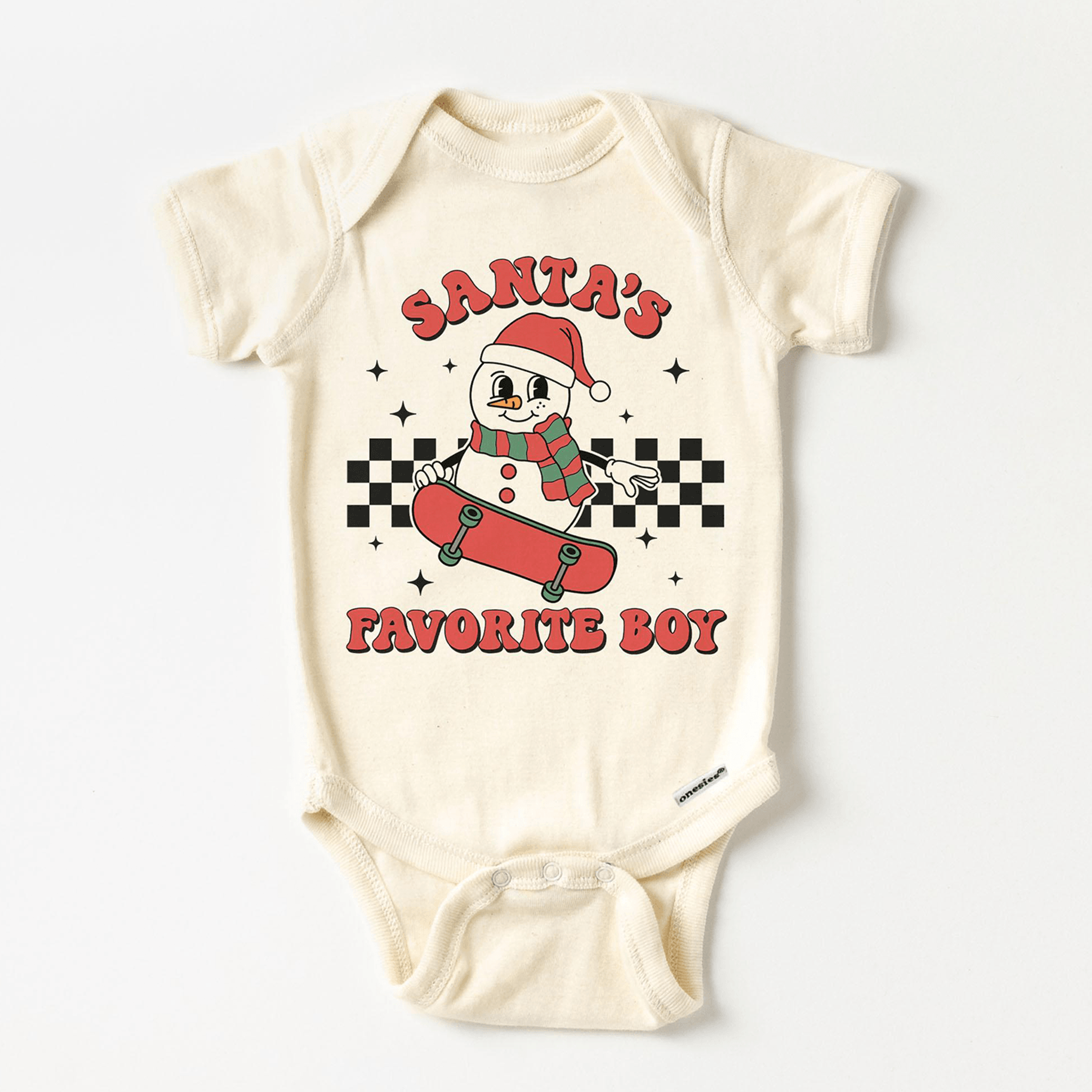 christmas snowman boys shirt, santa's favorite boy retro skateboard tee, toddler youth xmas shirt, baby holiday bodysuit
