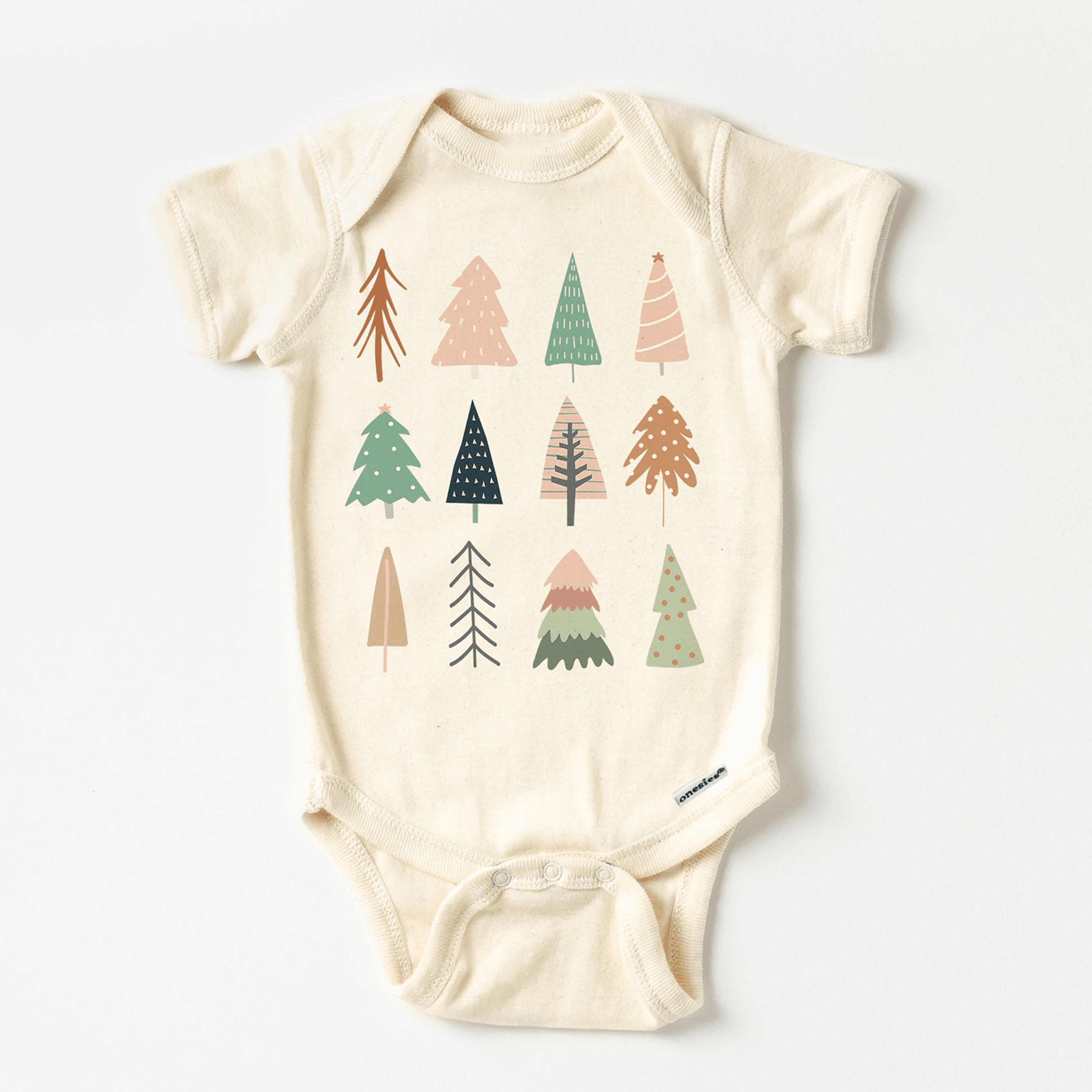 minimalist christmas trees kids shirt, scandinavian holiday toddler tee, boho christmas youth shirt, baby xmas bodysuit