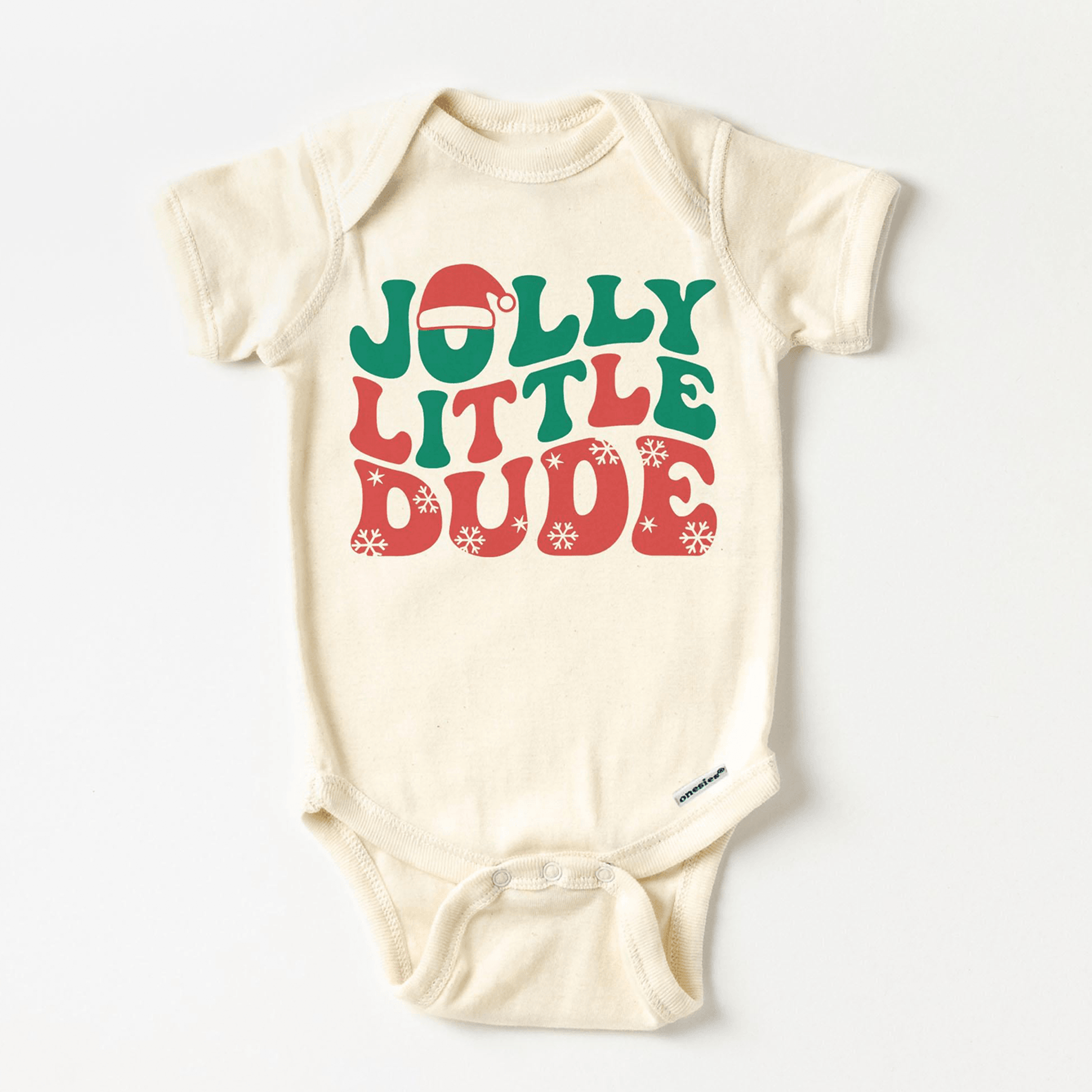 jolly little dude boys christmas shirt, groovy retro santa hat toddler tee, kids holiday shirt, baby xmas bodysuit