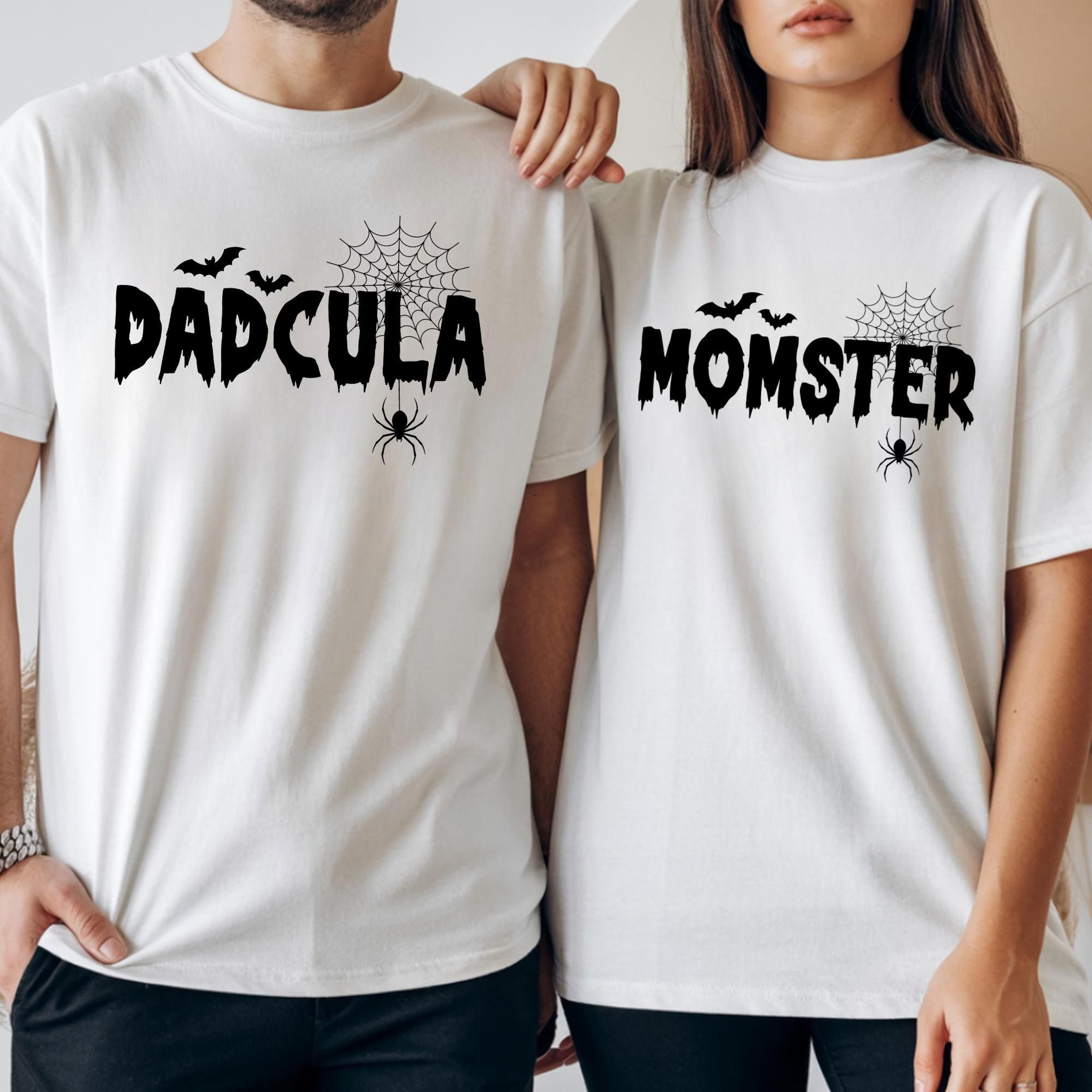 dadcula momster halloween shirt matching couple tee spooky halloween shirts funny mom dad outfit