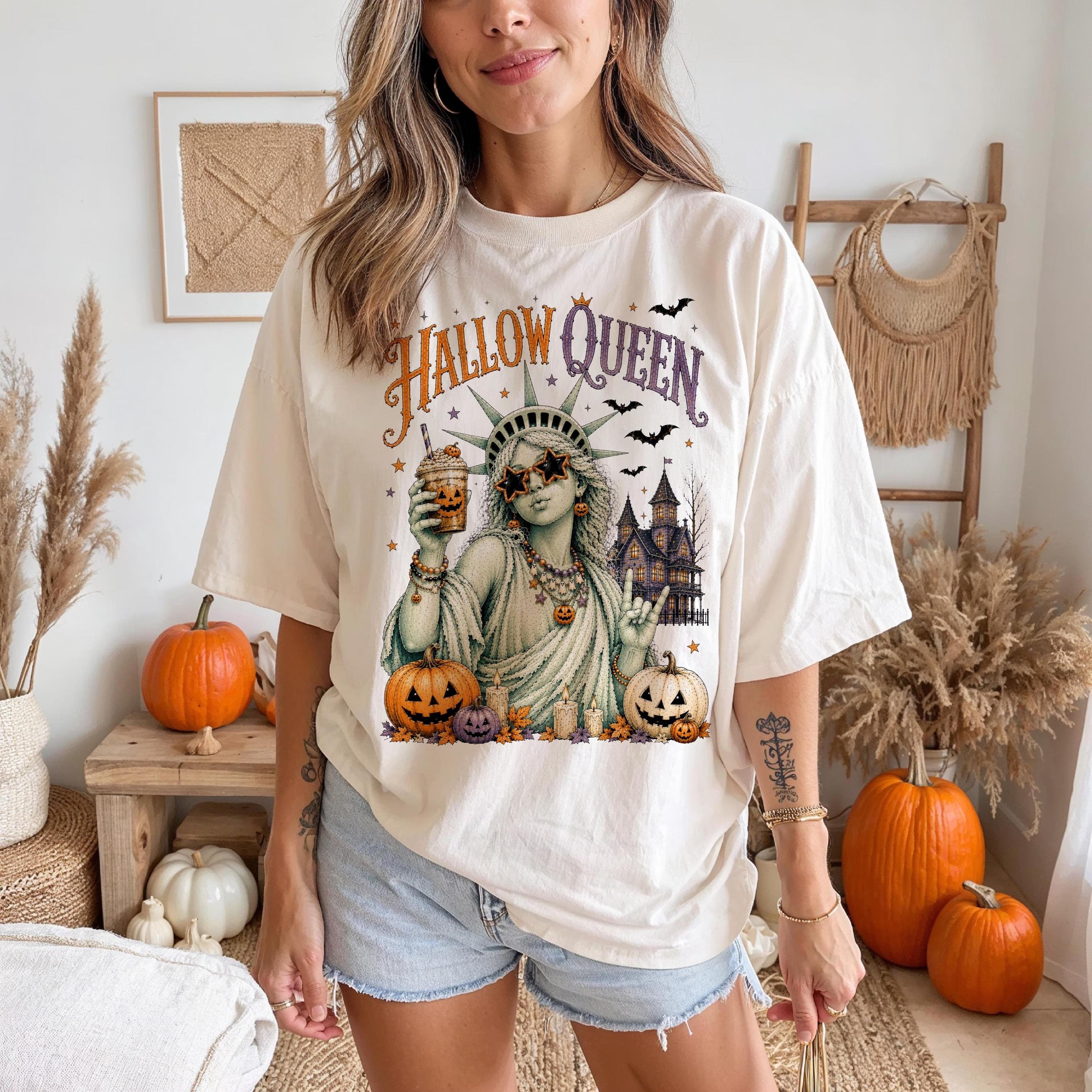 halloween queen shirt gothic halloween tee spooky pumpkin shirt witchy fall outfit halloween sweatshirt