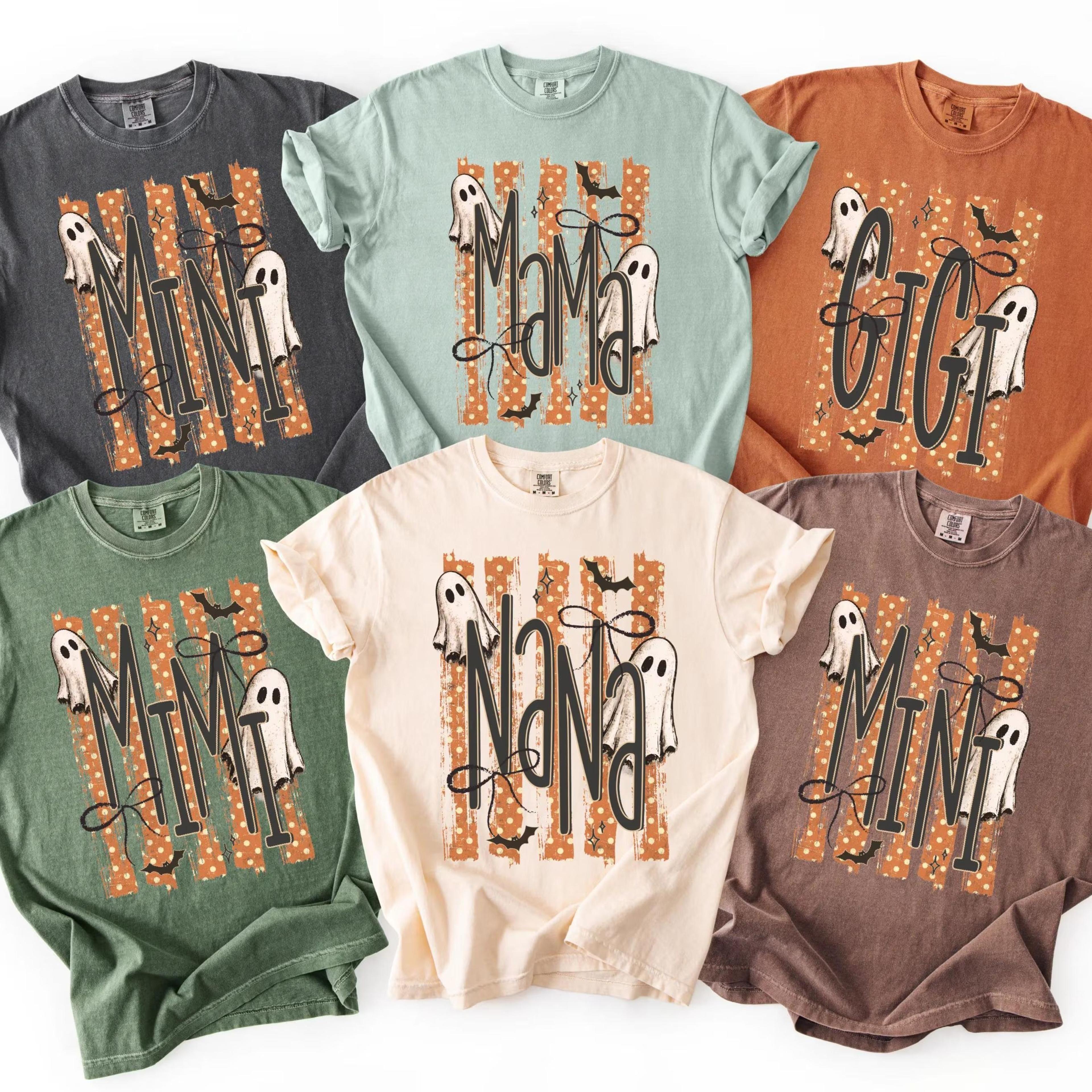 personalized halloween family shirt ghost nana mom aunt gigi tee matching family pumpkin sweatshirt