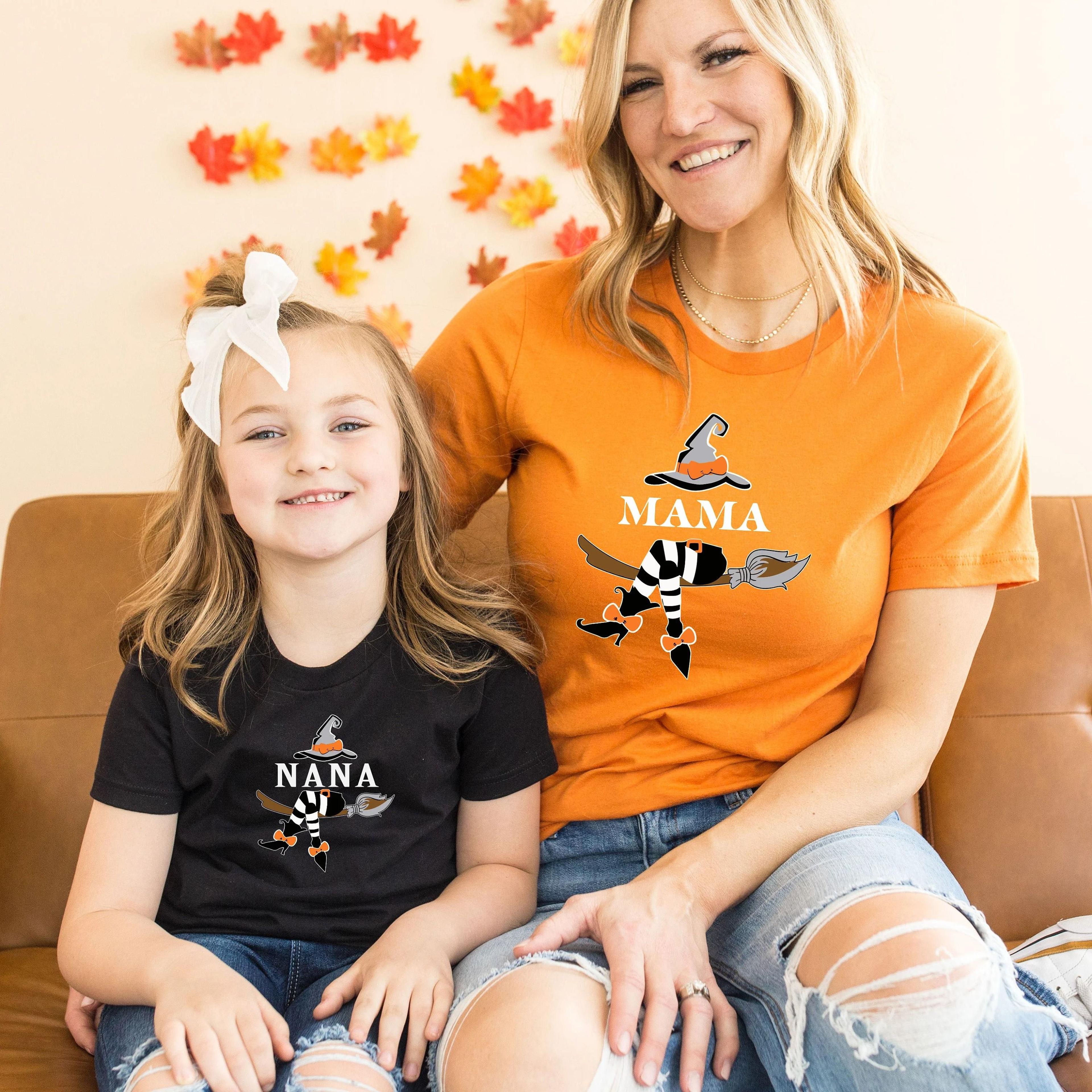 matching halloween family shirts mama sister mini, witch costume shirts, mommy and me fall outfit set