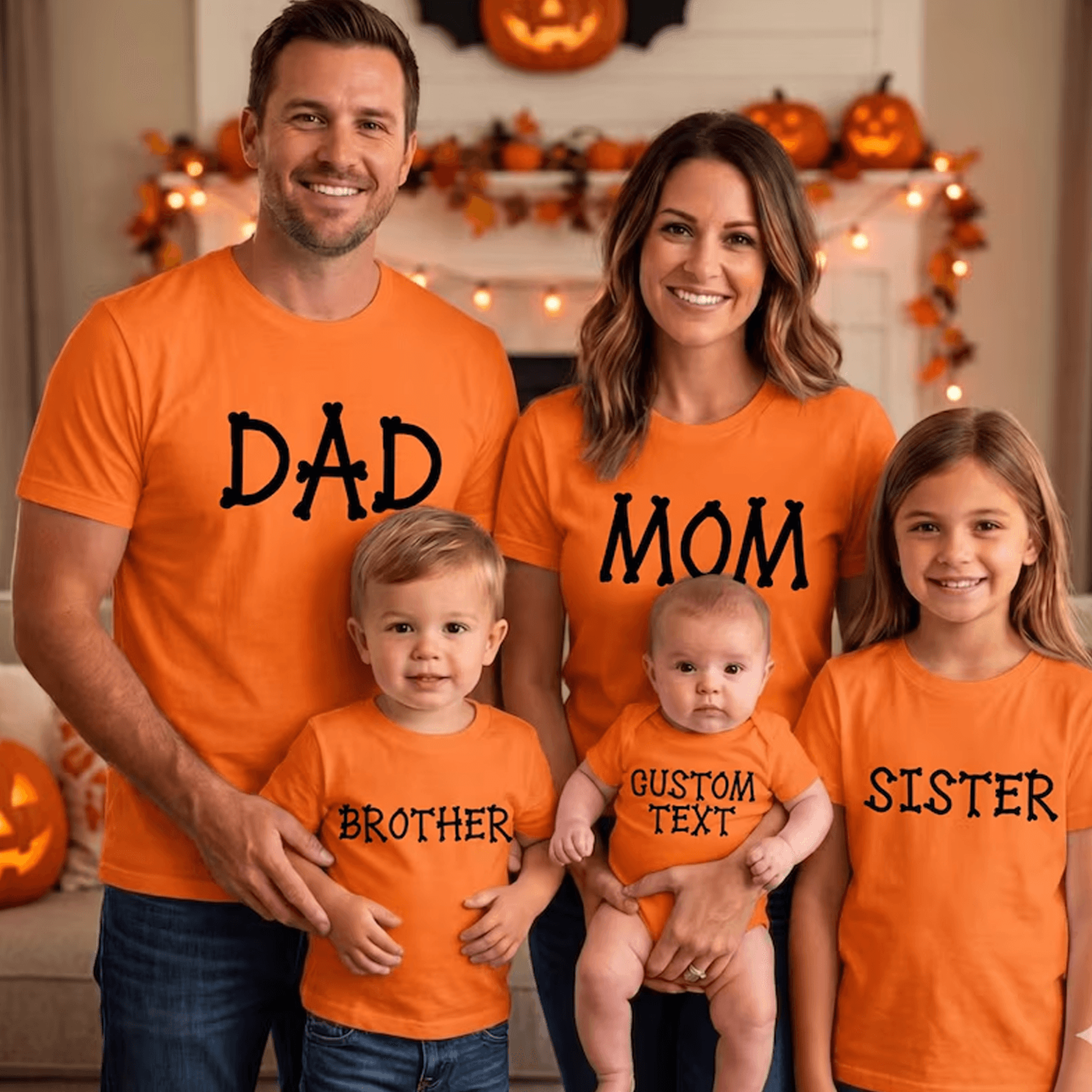 custom family halloween shirts, personalized mom dad brother sister tees, matching spooky fall outfit, trick or treat sh