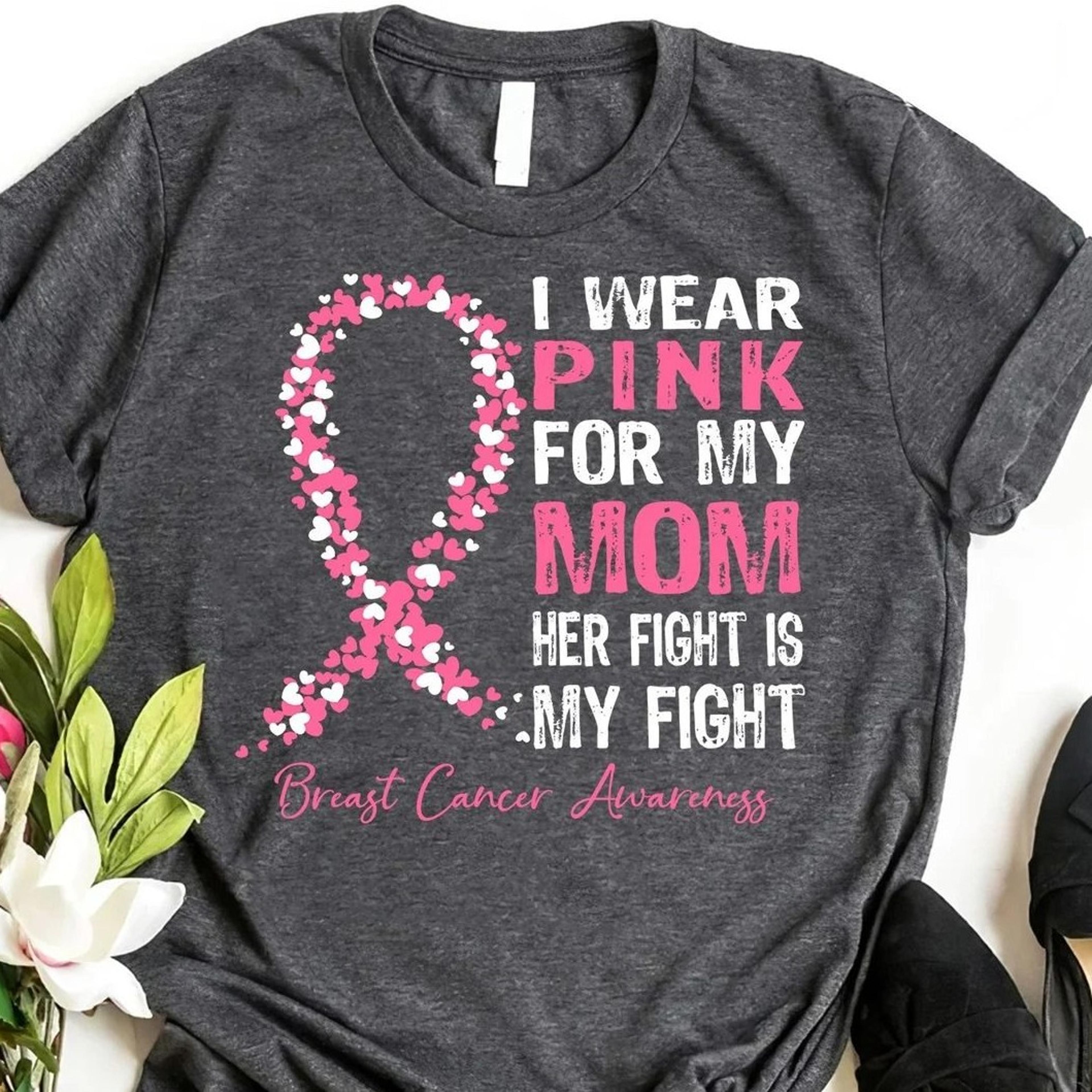 i wear pink for shirt, breast cancer awareness tee, pink ribbon support shirt custom family cancer shirt