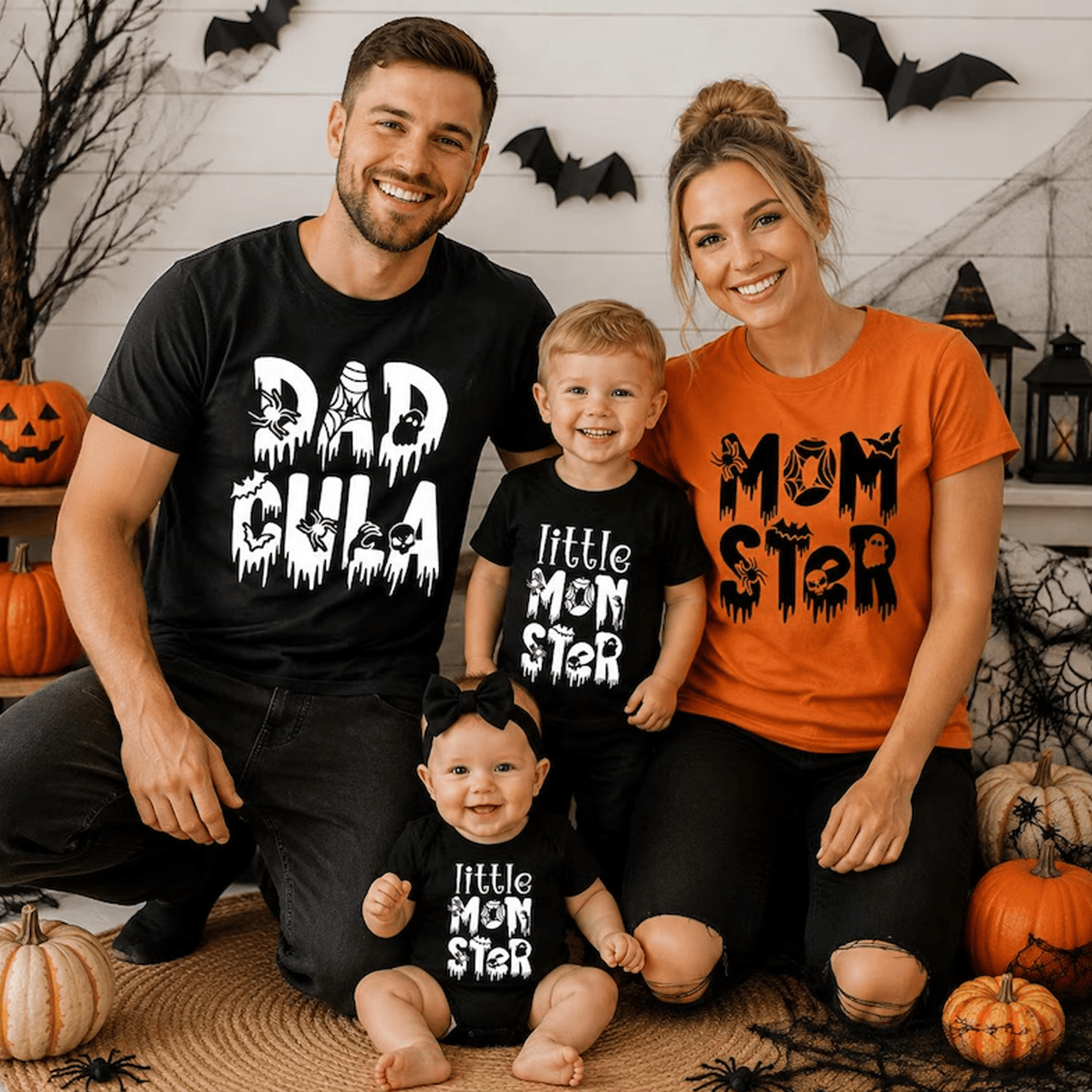 momster little monster matching halloween shirts, mommy and me baby onesie, first halloween mom baby outfit, spooky gift