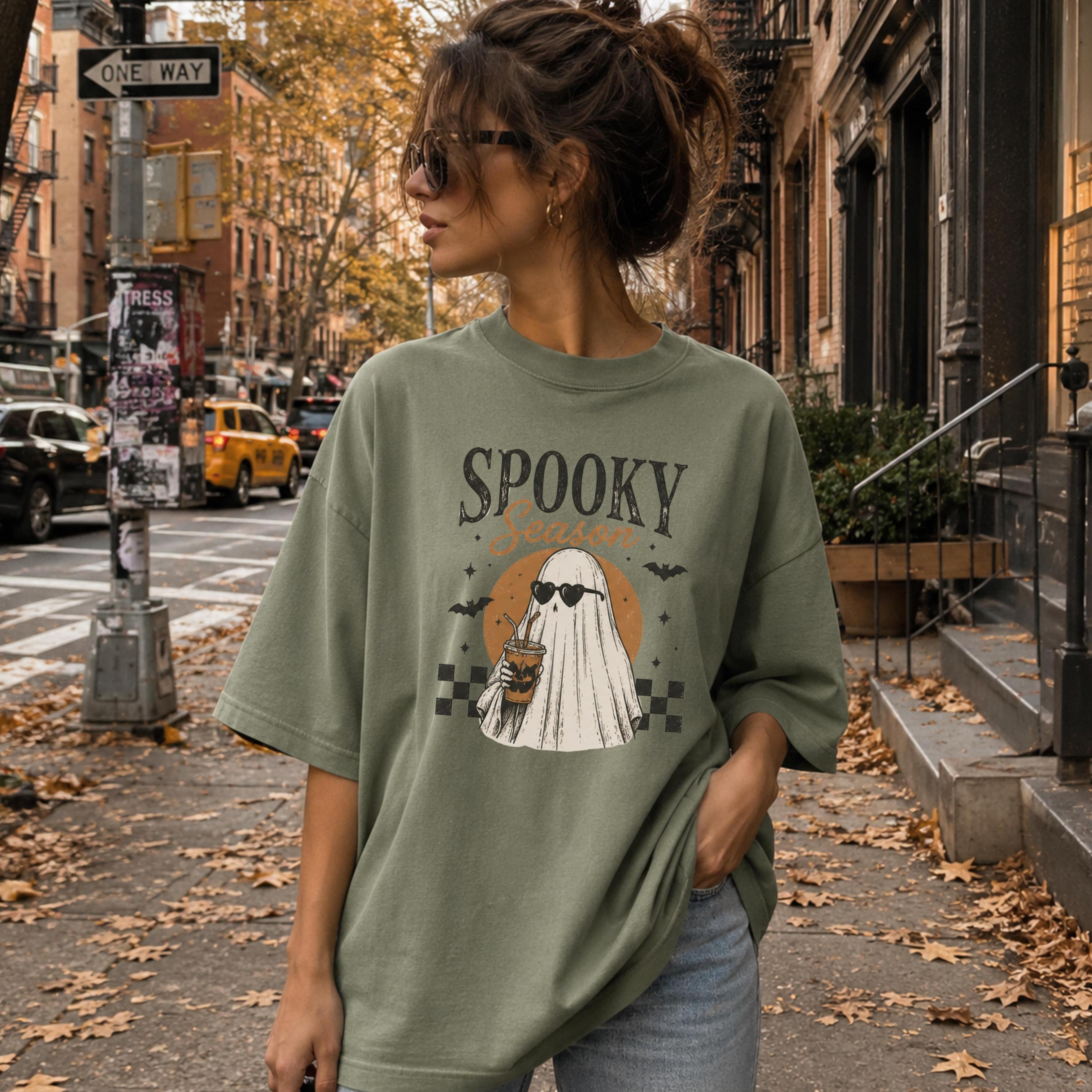 cute halloween ghost shirt, spooky season social club tee, vintage comfort colors fall shirt, pumpkin coffee ghost gift