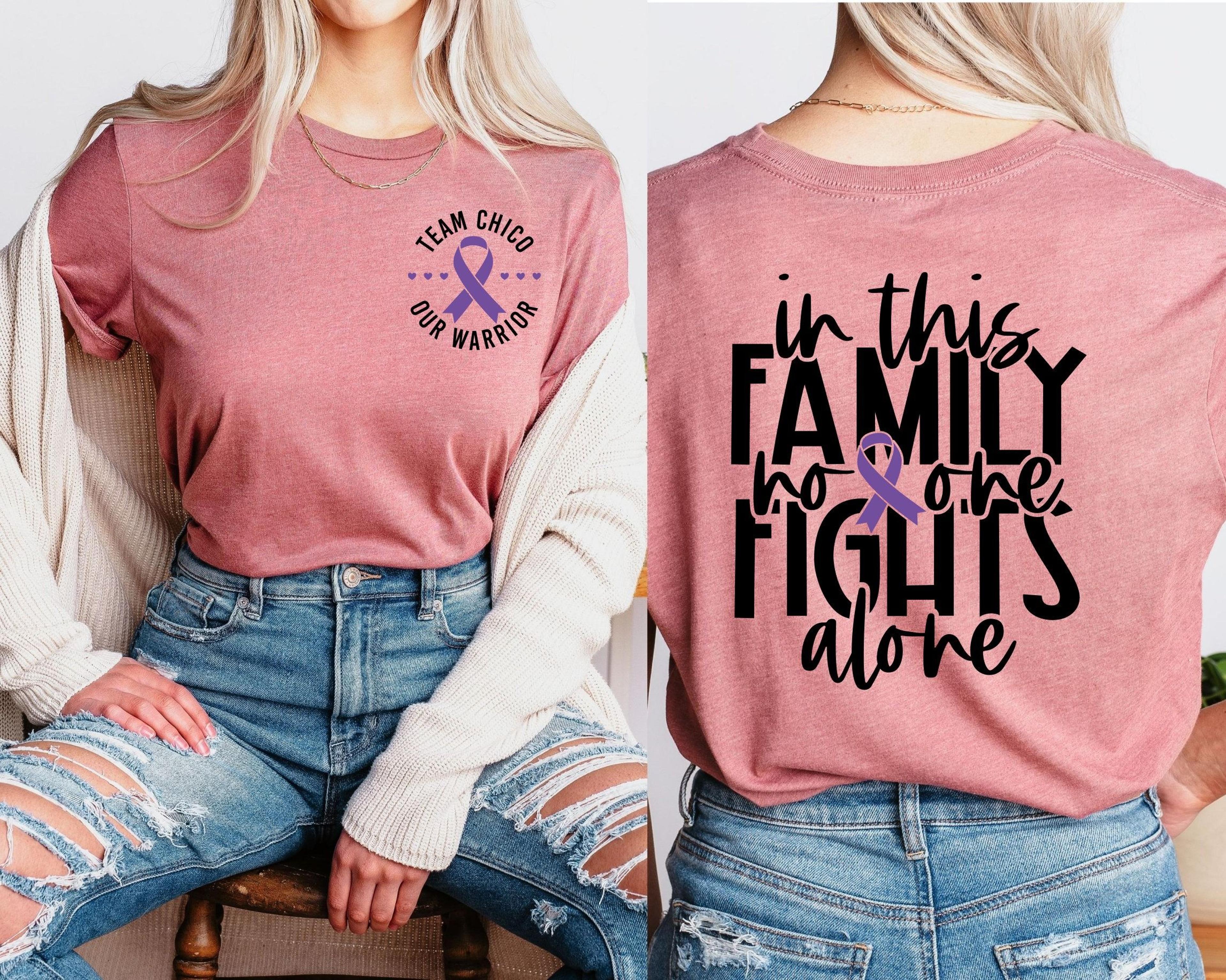 team warrior cancer awareness shirt, family support tee, in this family no one fights alone sweatshirt