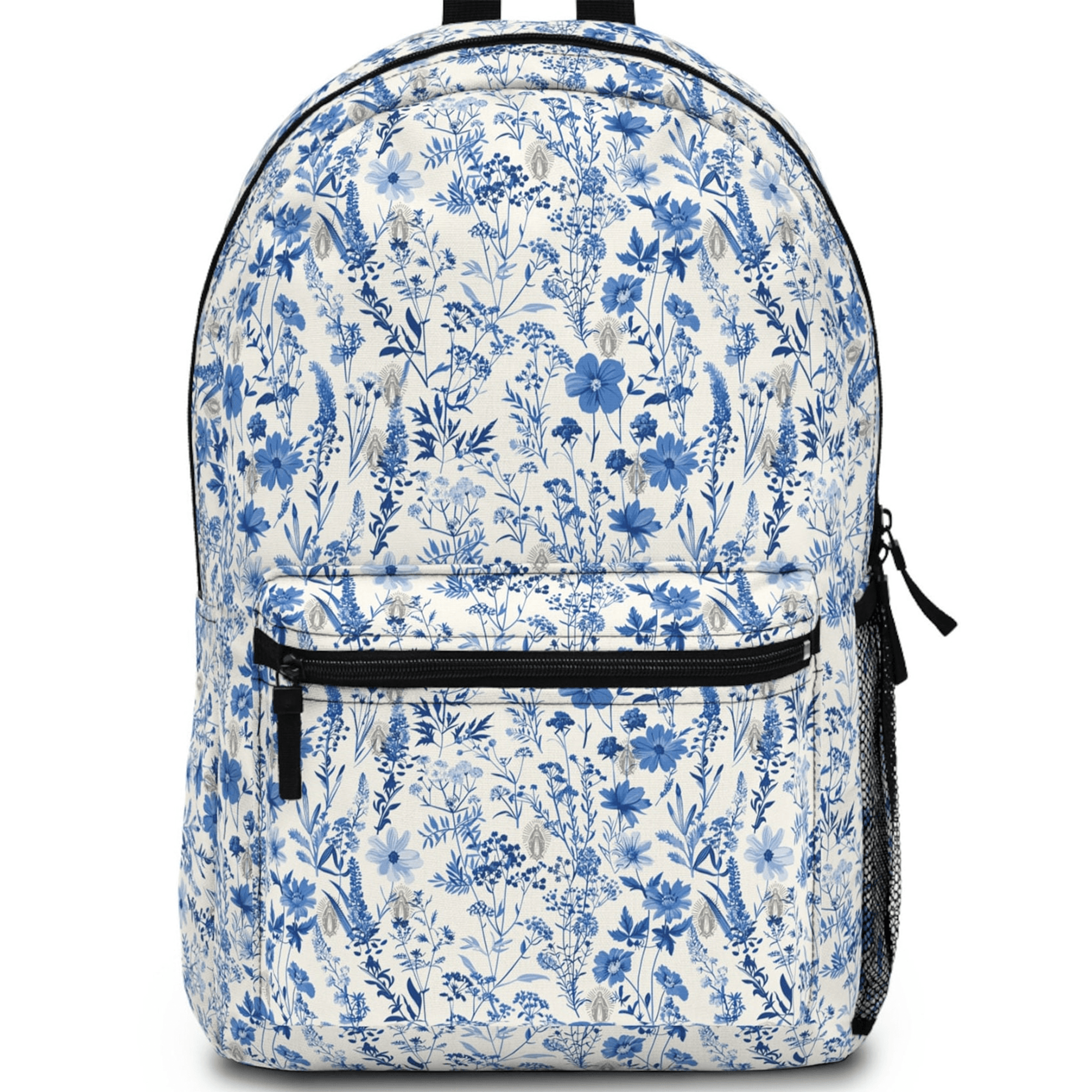 catholic marian backpack, blue toile virgin mary school bag, catholic teacher gift, confirmation rcia gift, faith backpa