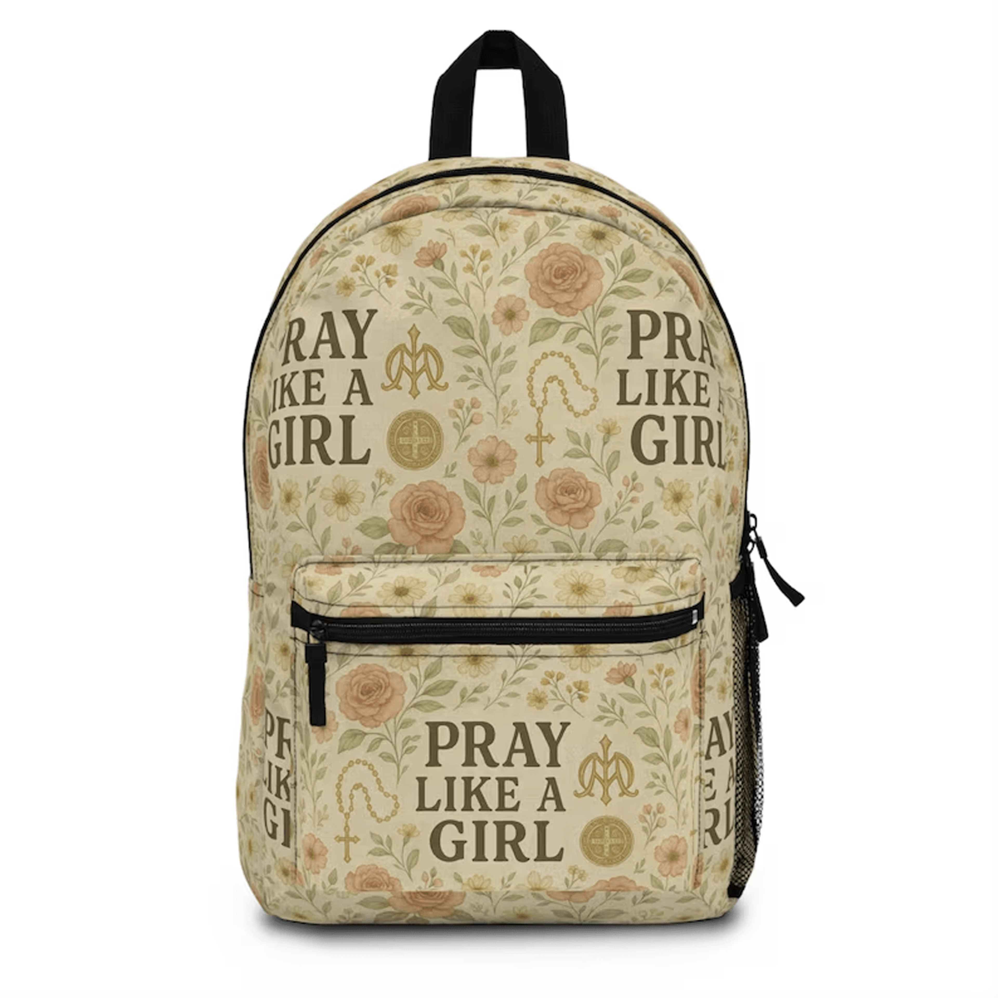catholic marian backpack, hail holy queen mass bag, catholic teacher gift, confirmation gift for teen
