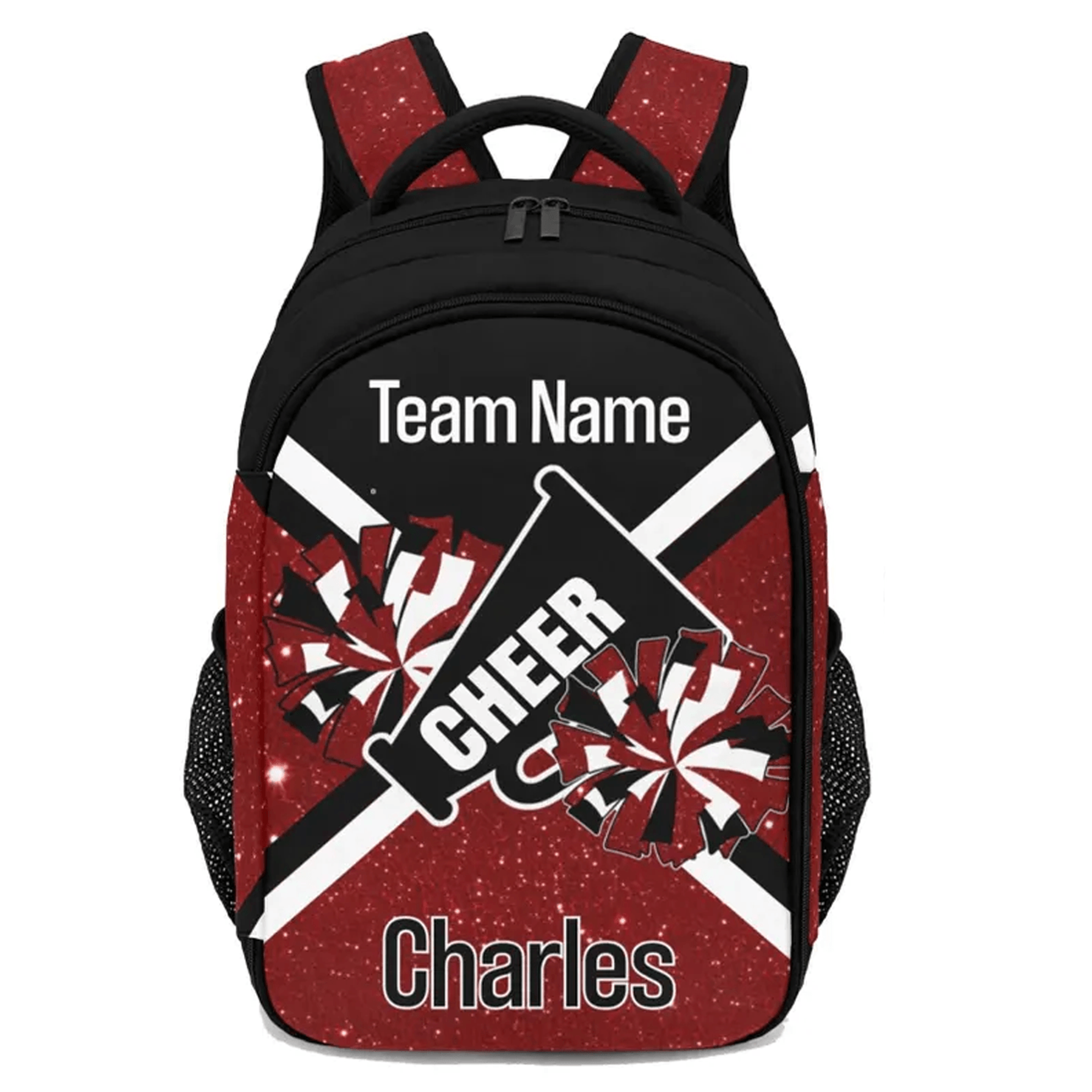 personalized cheer backpack, custom name cheerleader school bag, cheer team competition backpack, back to school gift