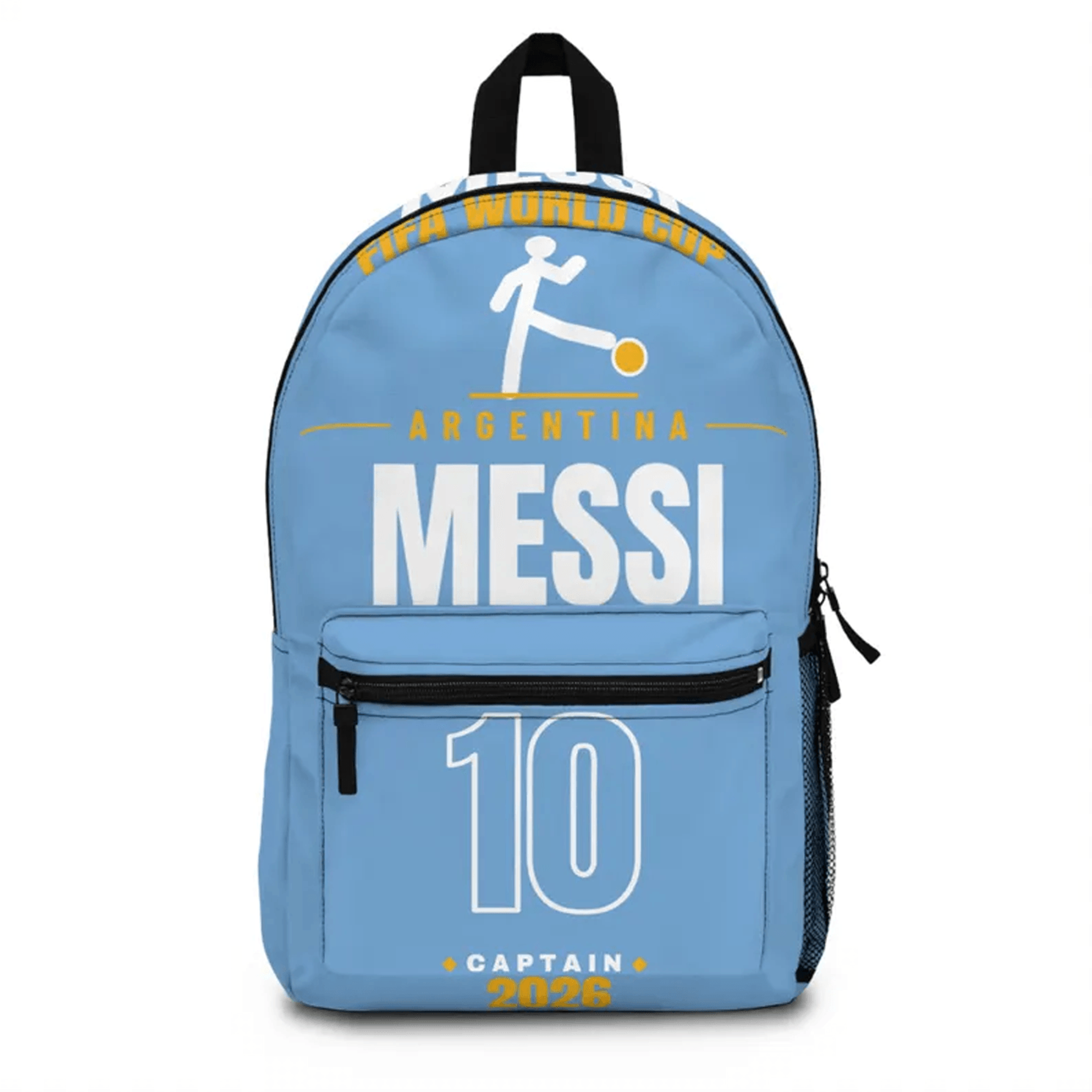messi world cup 2026 backpack, argentina soccer school bag, kids & teen football backpack, gift for messi fans