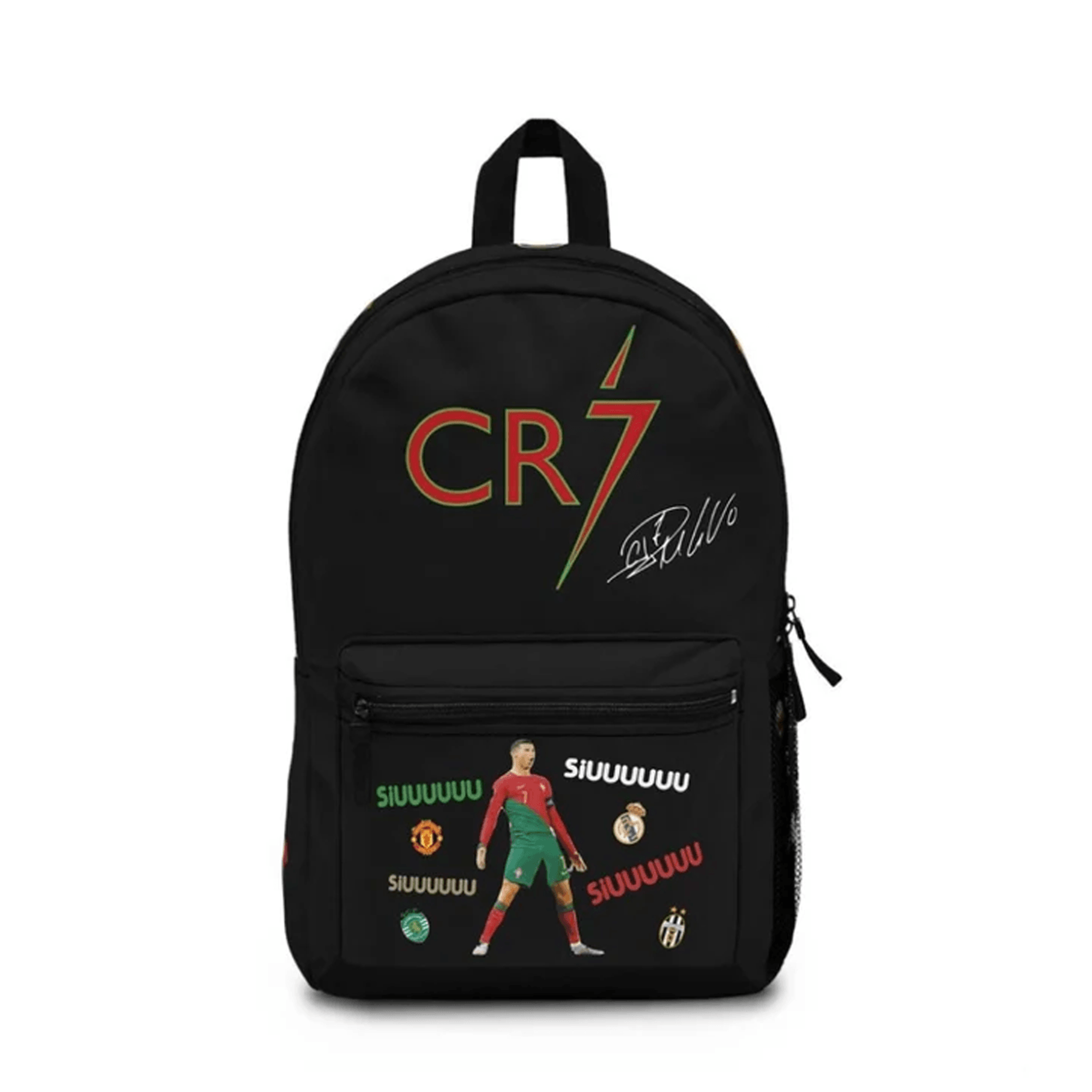 personalized ronaldo cr7 backpack, custom name soccer school bag, youth football sports backpack, gift for kids & teens