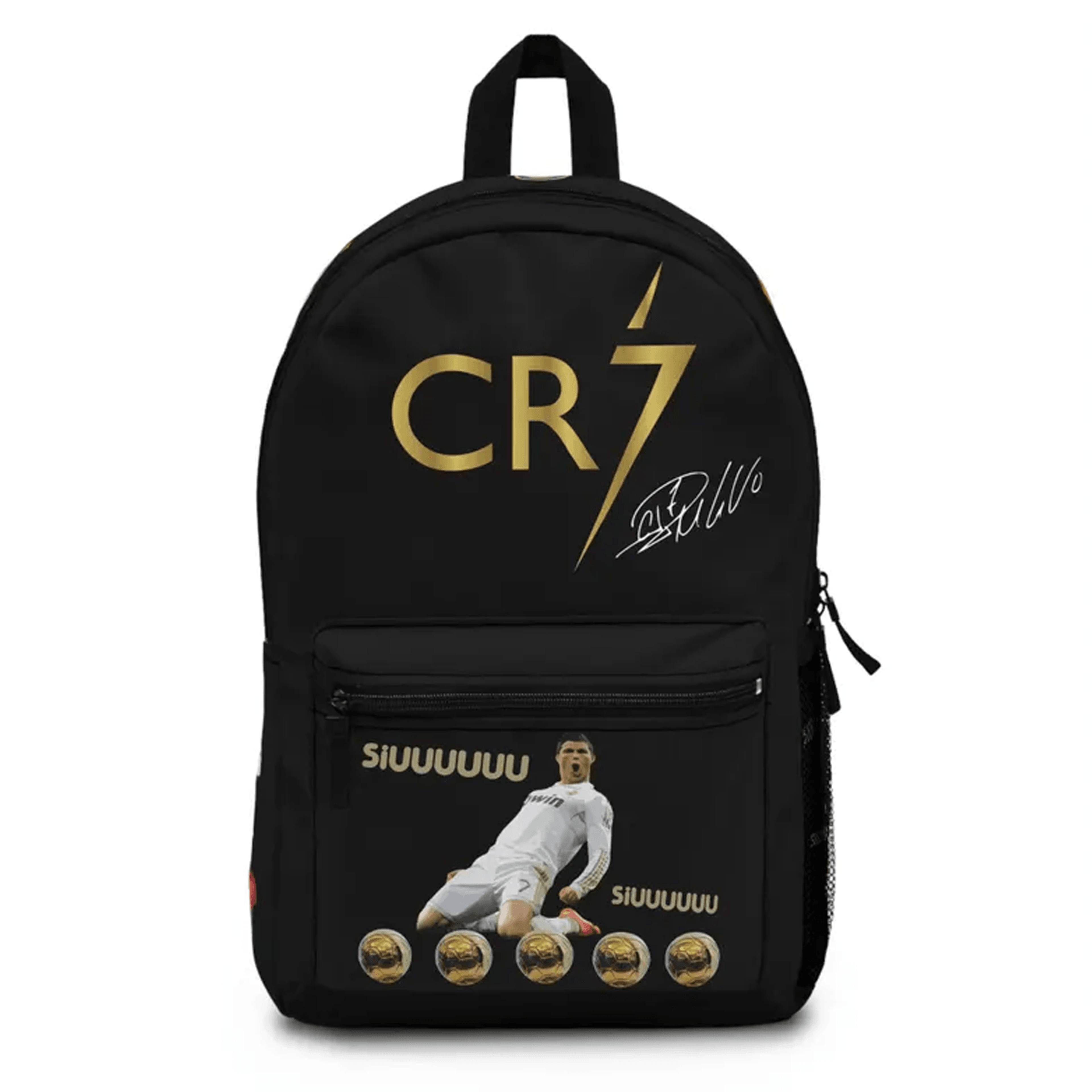 personalized ronaldo cr7 backpack, custom name soccer school bag, youth football backpack, sports gift for kids & teens