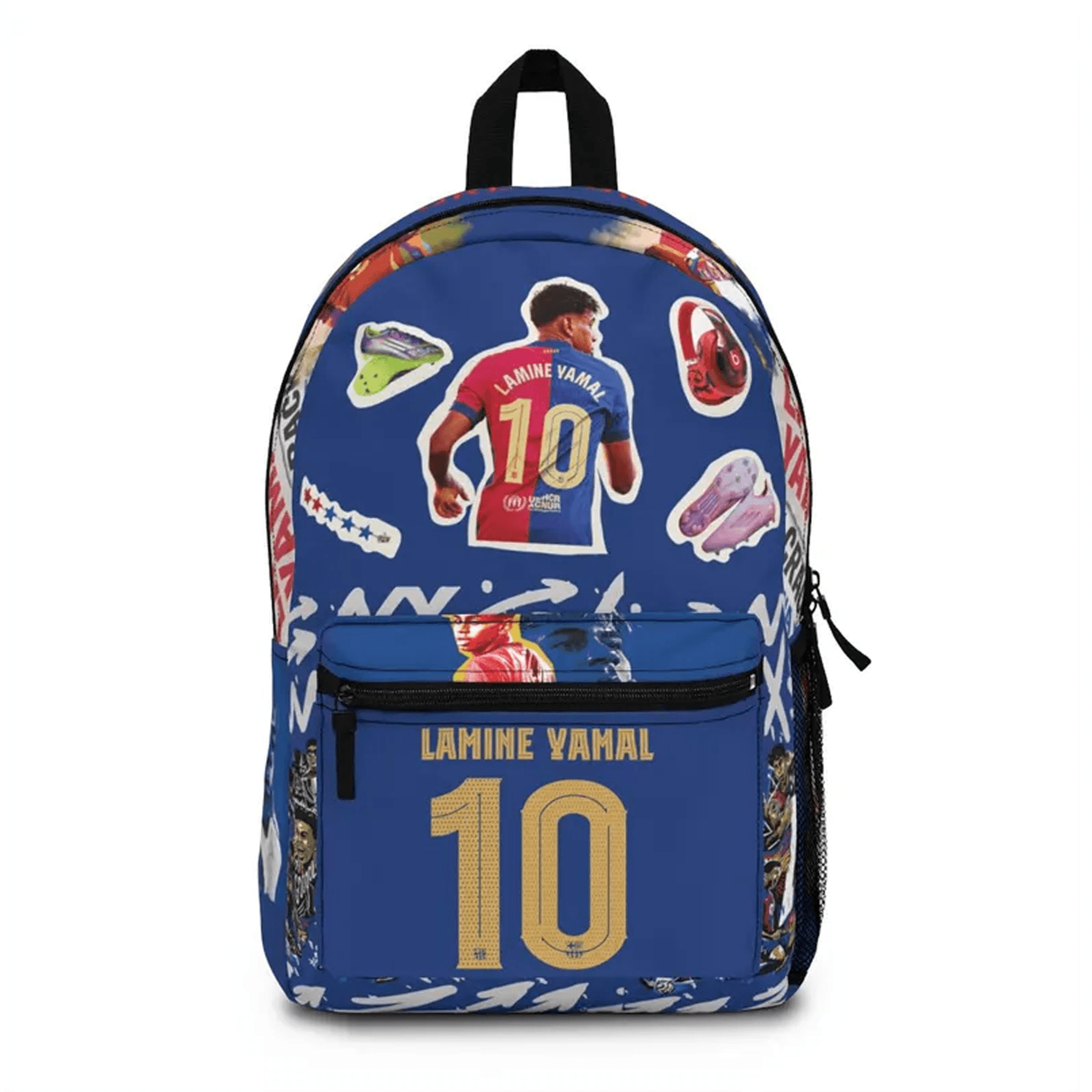 personalized lamine yamal backpack, custom name soccer school bag, football sports backpack, gift for kids & teens