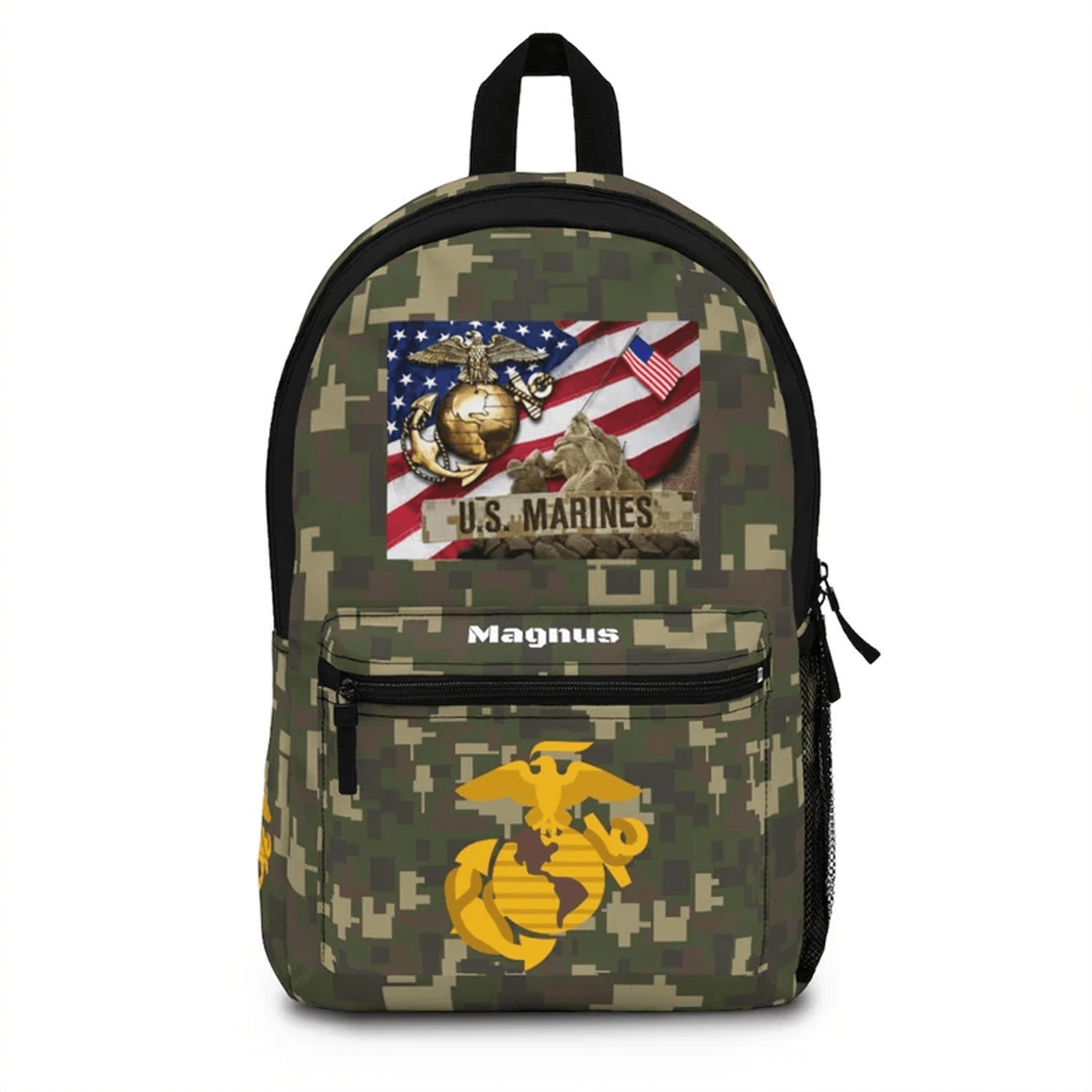 personalized us marines backpack for kids, custom name military school bag, marine corps bookbag, gift for boys