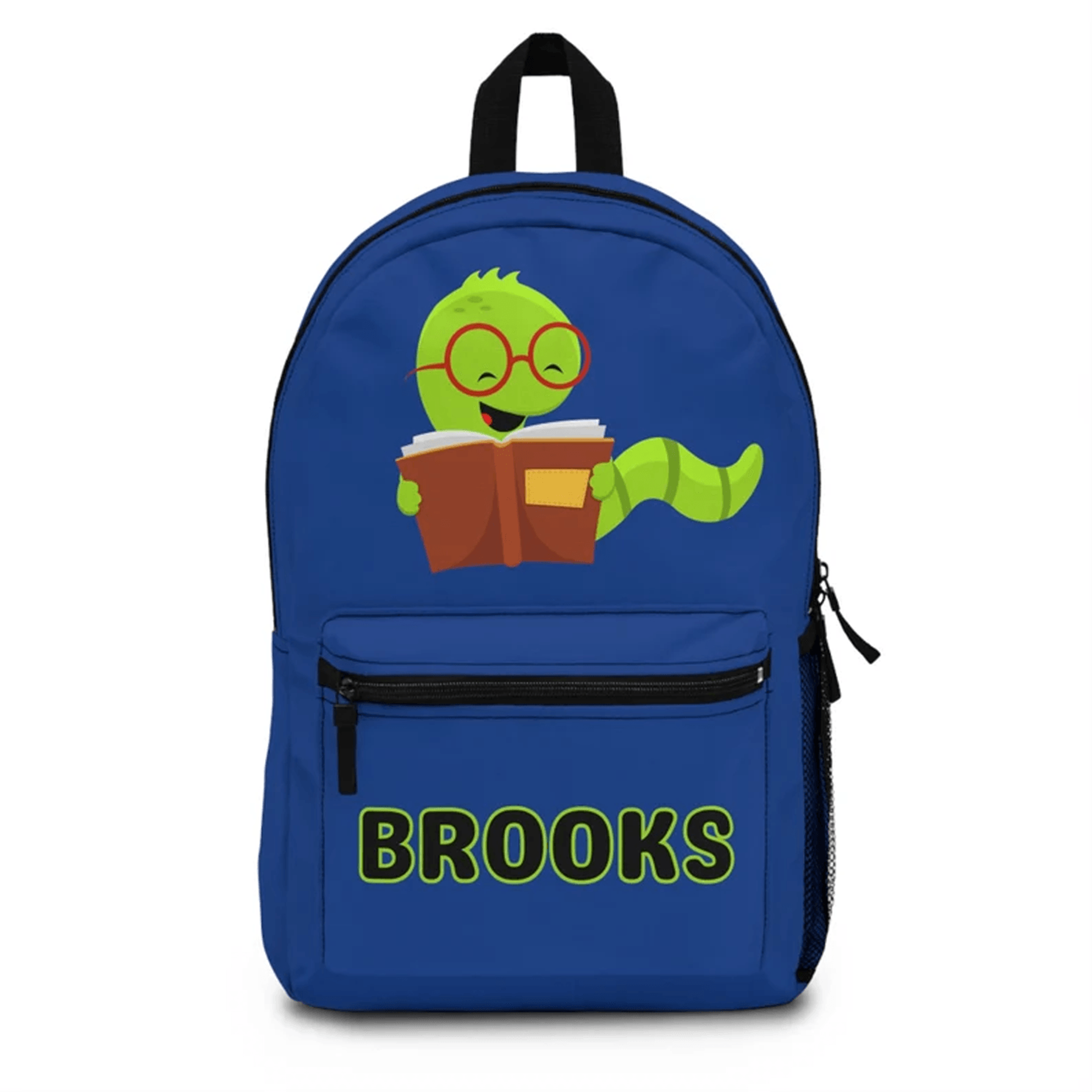 personalized bookworm backpack for kids, custom name reading school bag, book lover bookbag, back to school gift for kid