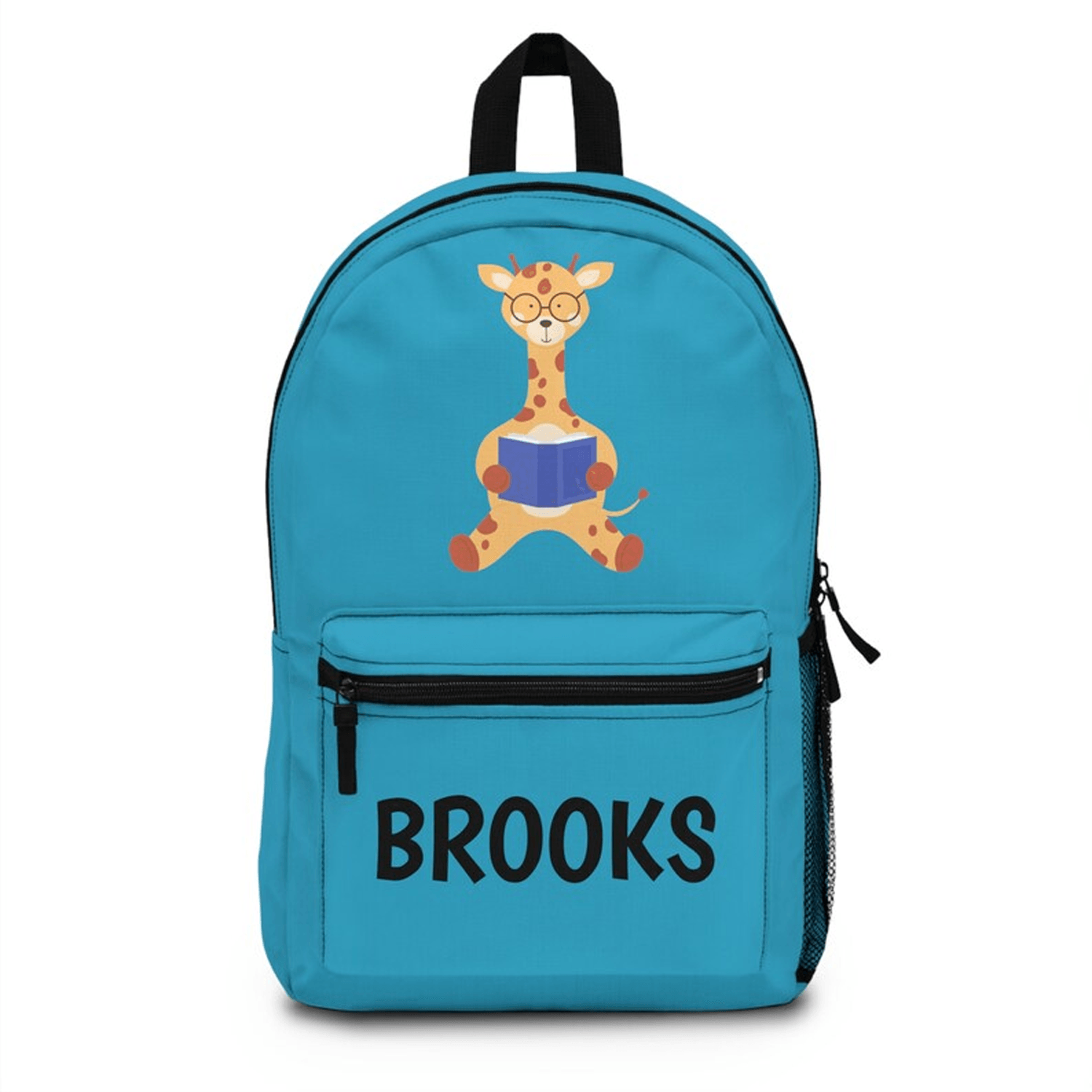 personalized giraffe backpack for kids, custom name safari school bag, cute animal bookbag, back to school gift for kids