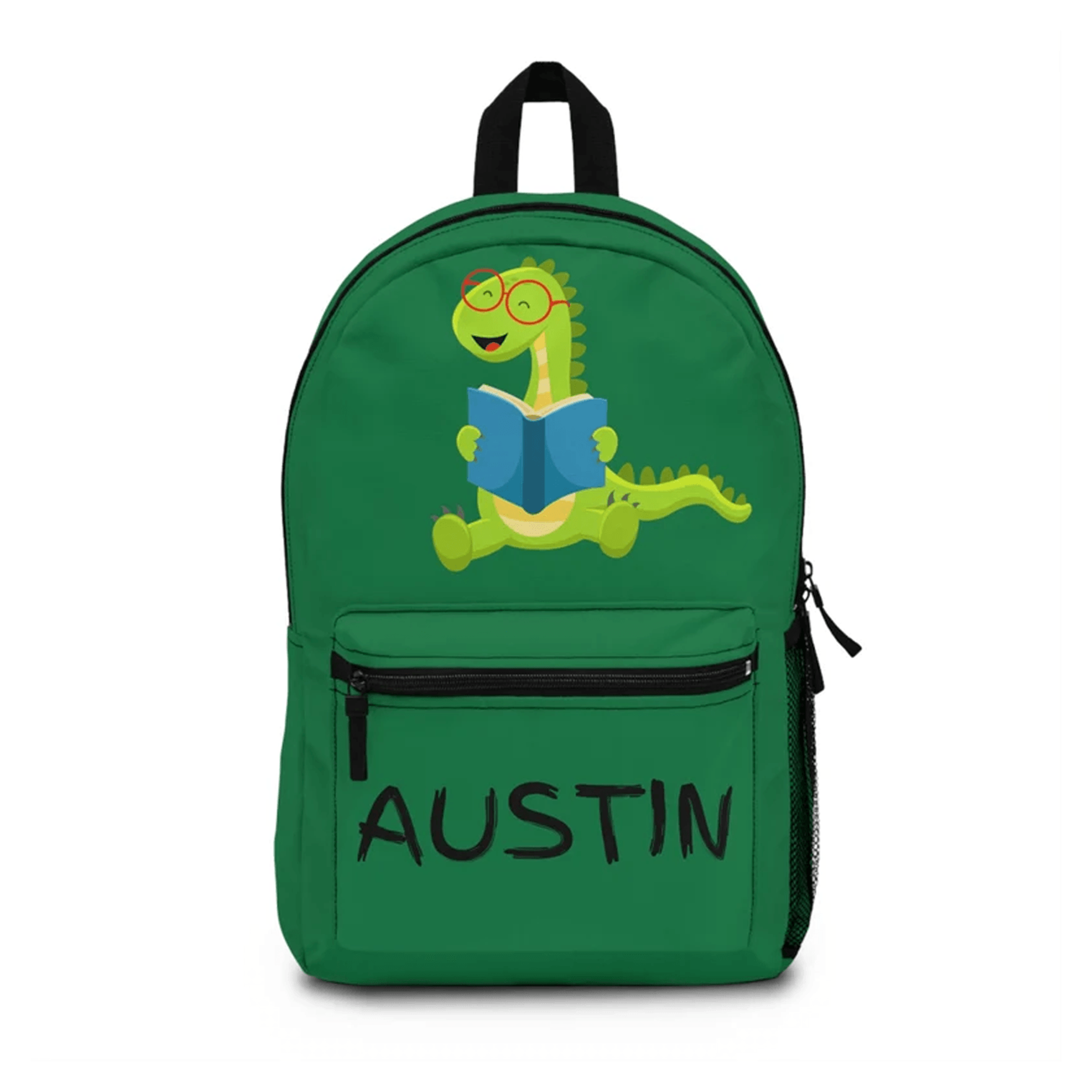 dinosaur reading backpack for kids, personalized name bookbag, waterproof dino school bag, young bookworm gift