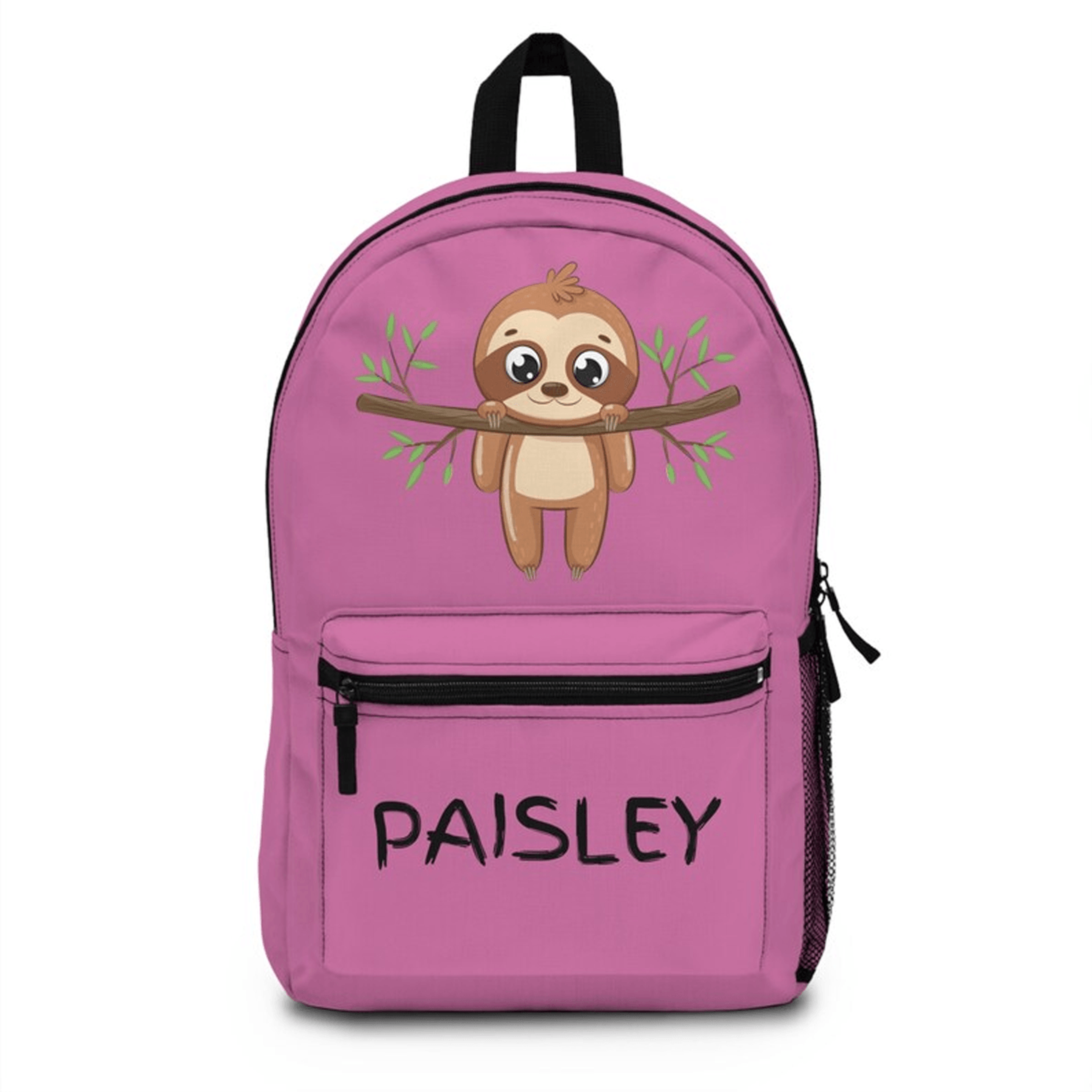 cute sloth backpack for kids, personalized name school bookbag, waterproof animal bag, sloth lover back to school gift